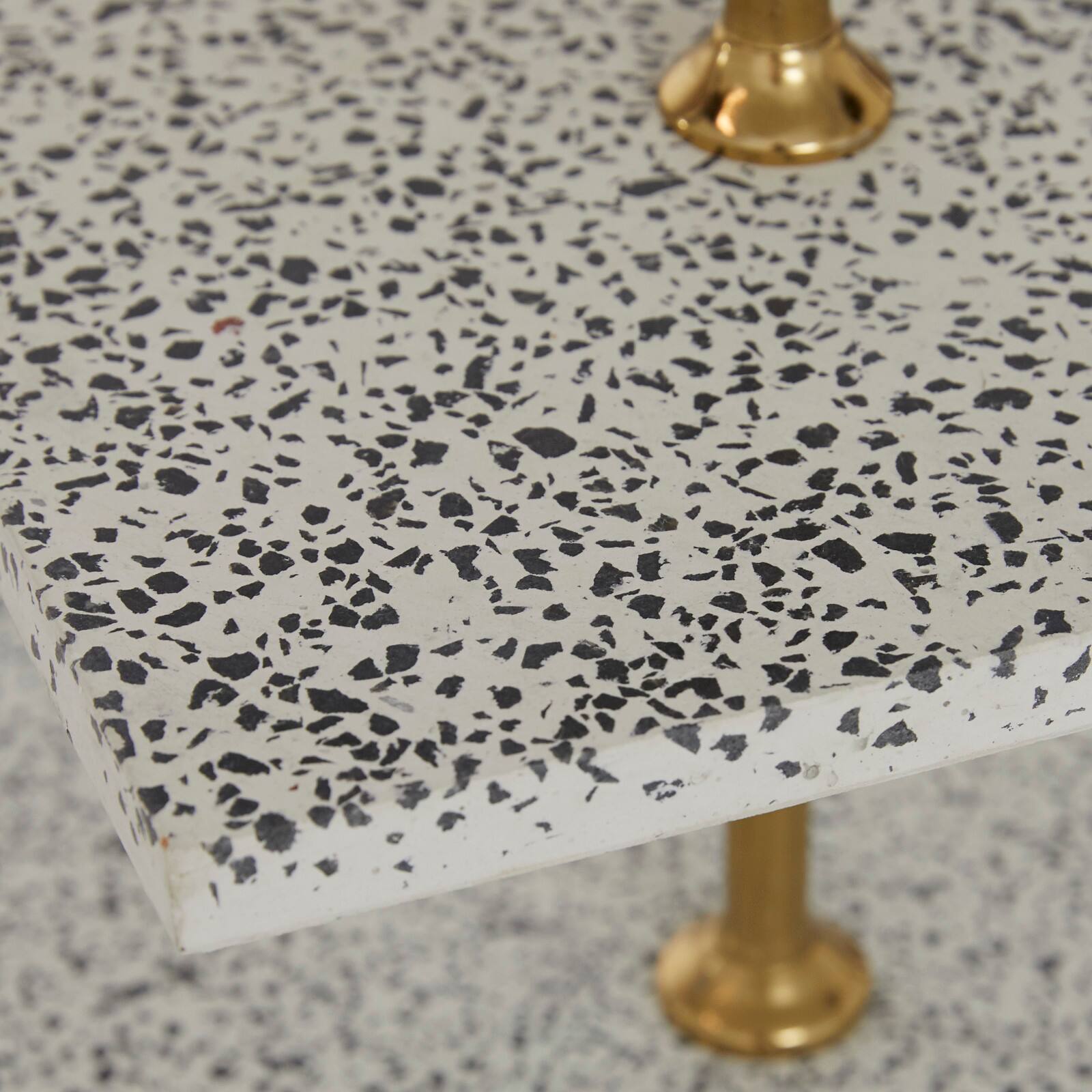 White Marble & Aluminum 3 Tier Tray Stand