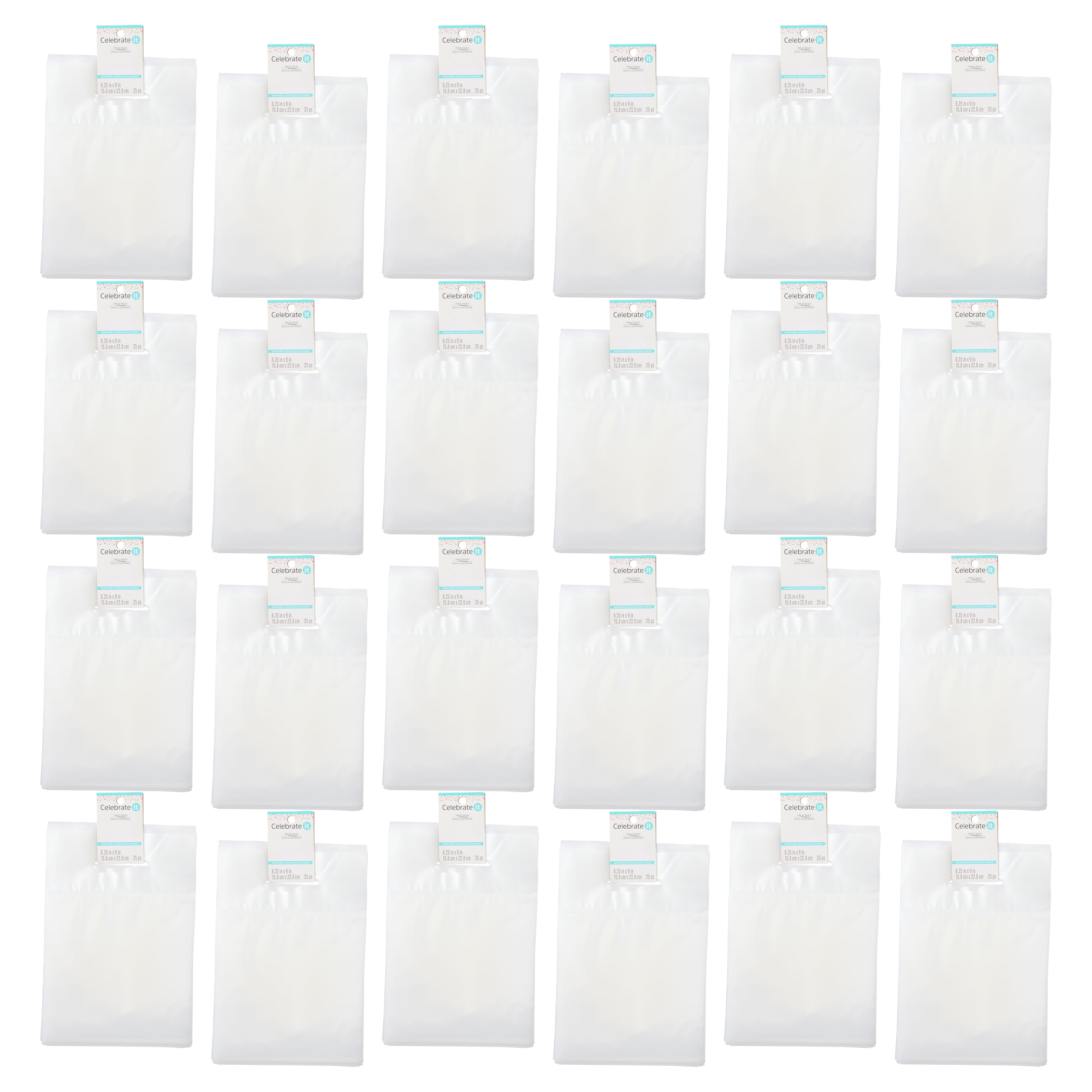 24 Packs: 25 ct. (600 total) Clear Zip Treat Bags with Handle by Celebrate It™