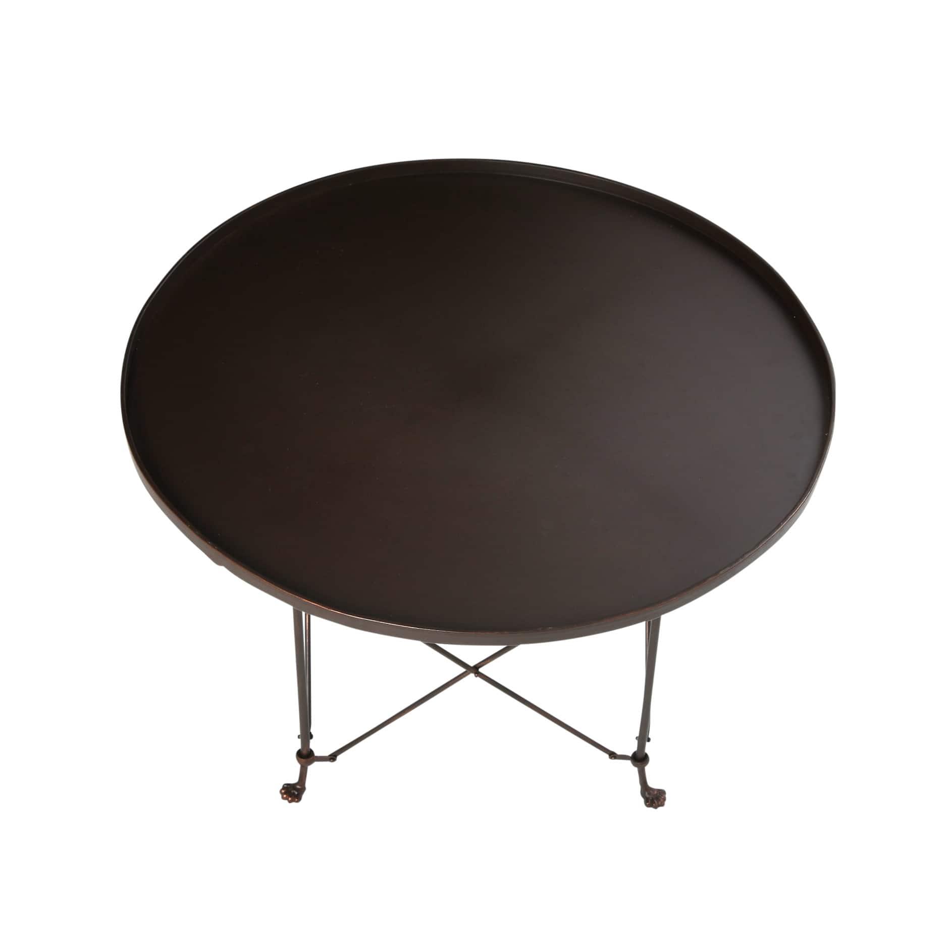 Hello Honey® 32" Rustic Bronze Round Metal Coffee Table