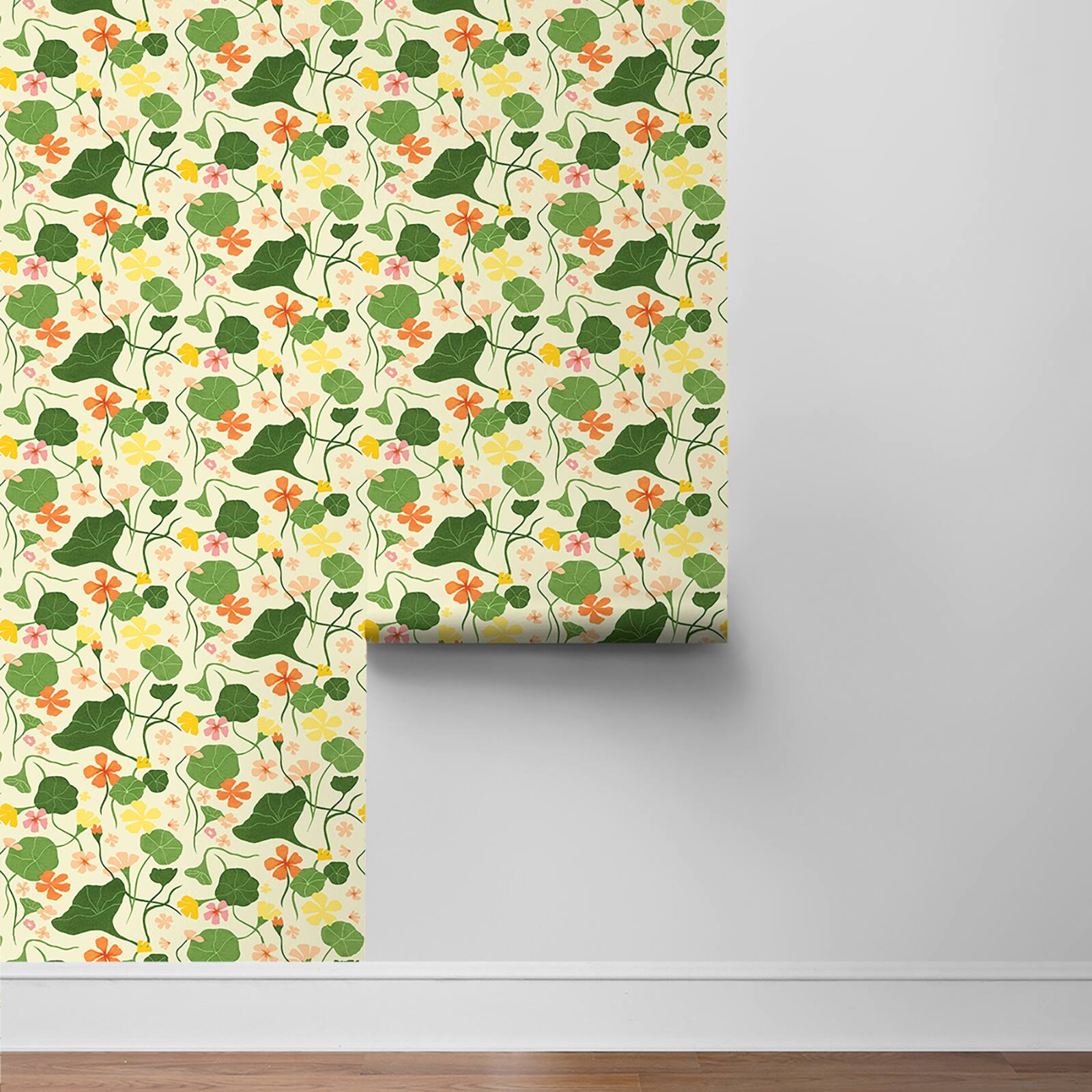 Elana Gabrielle Nasturtiums Floral Peel & Stick Wallpaper