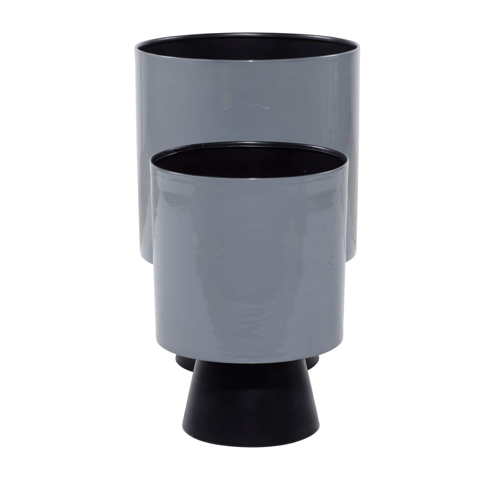 Black Metal Modern Planter Set