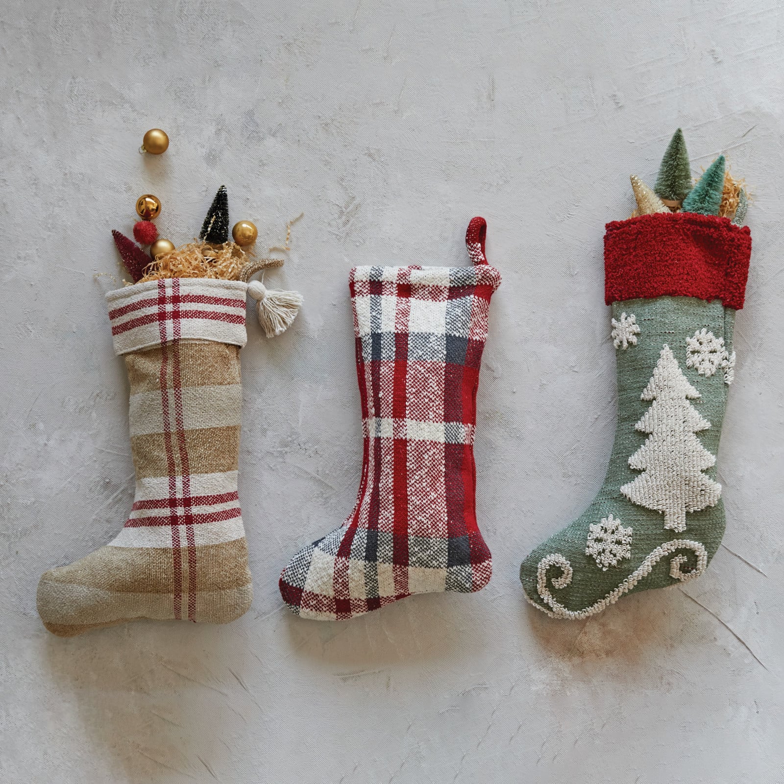 Hello Honey® 20" Chenille Tree & Snowflakes Cotton Knit Stocking