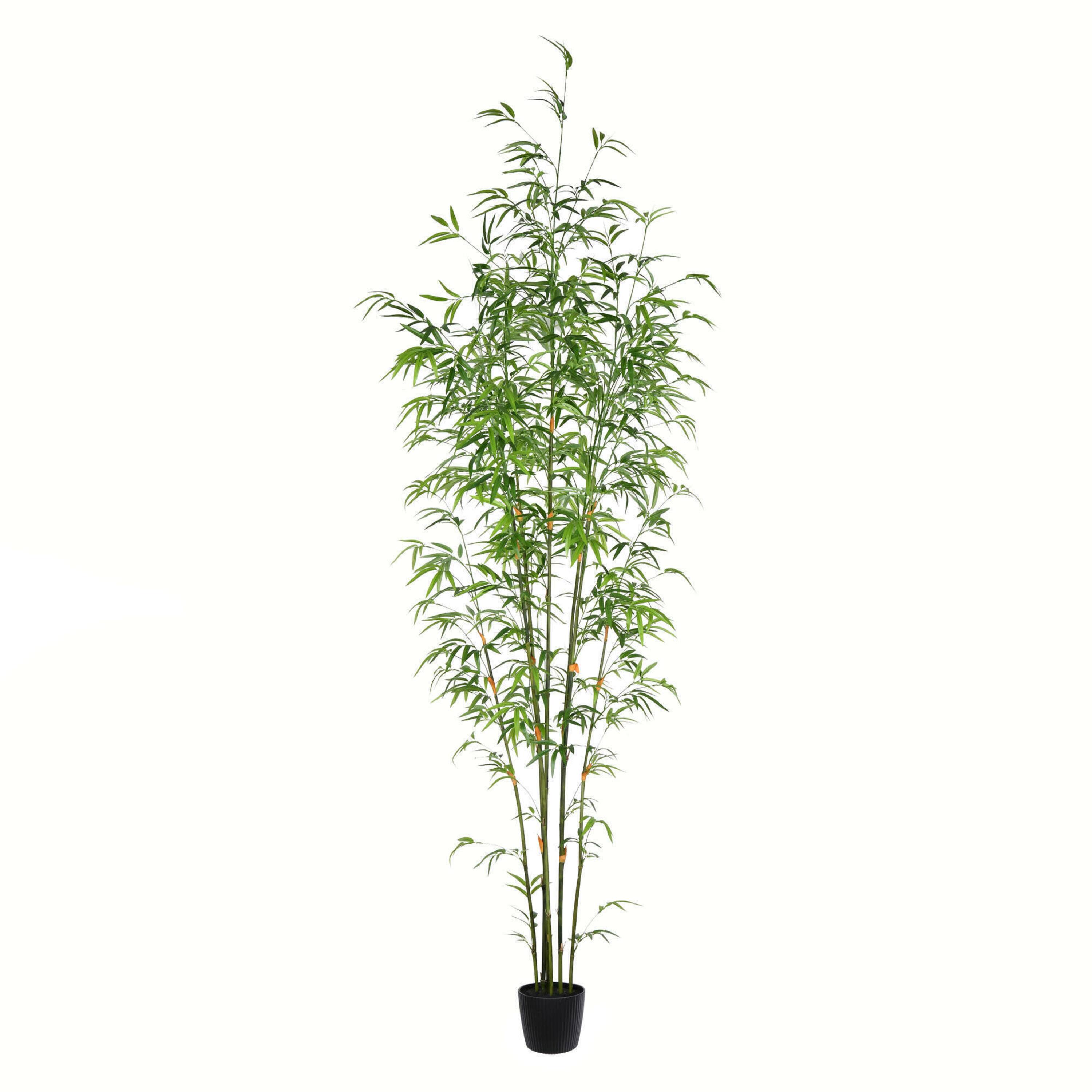 TB190470 7 ft. Artificial Potted Mini Bamboo Tree with 1680 Leaves, Green