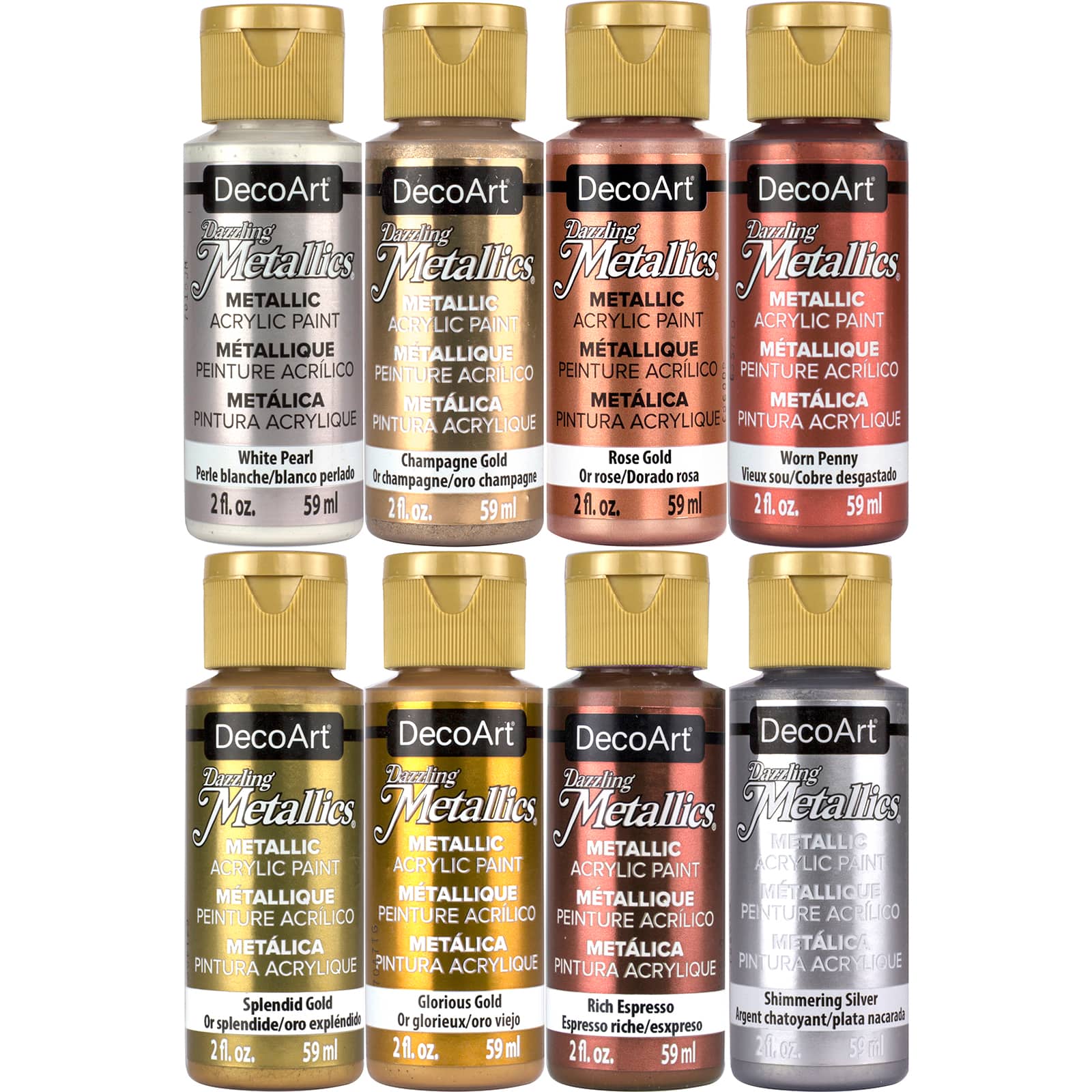 DecoArt® Dazzling Metallics™ 8 Color Acrylic Paint Bundle