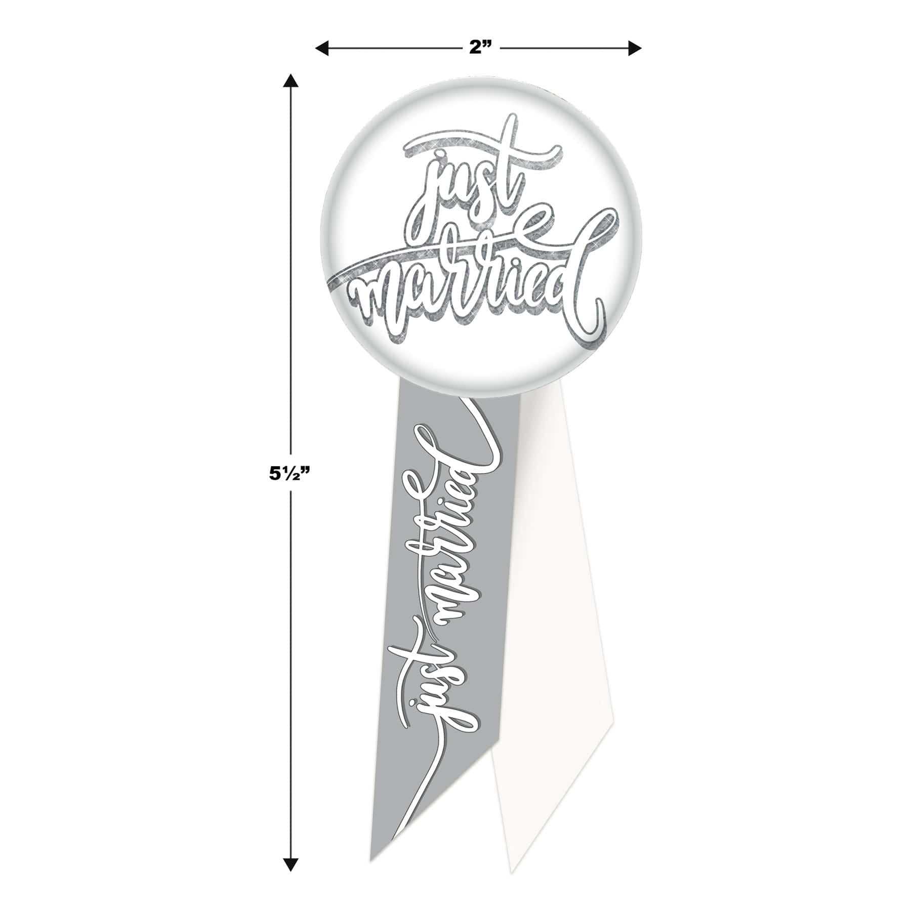 Beistle 5.5" Just Married Rosettes, 2ct.