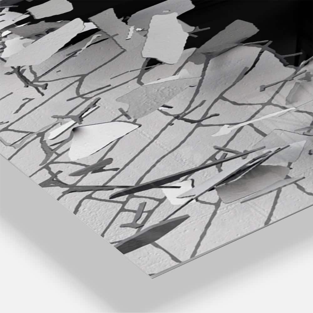 Designart Abstract Broken Wall 3D Design Multipanel Wall Clock