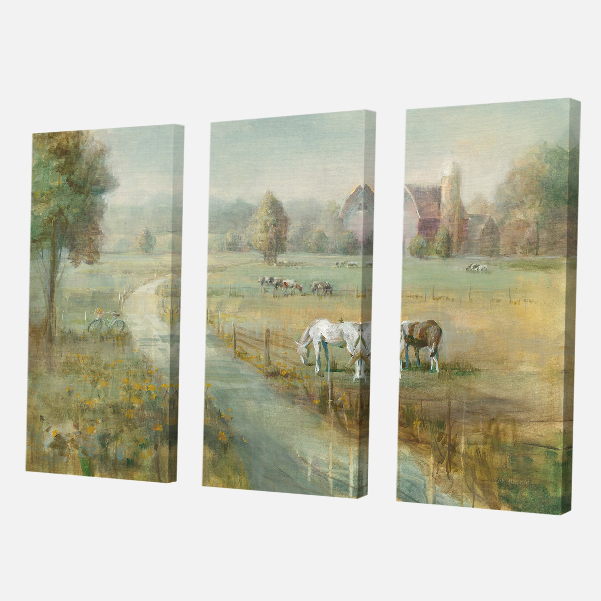 Designart - Tranquil Country Field - Farmhouse Canvas Artwork