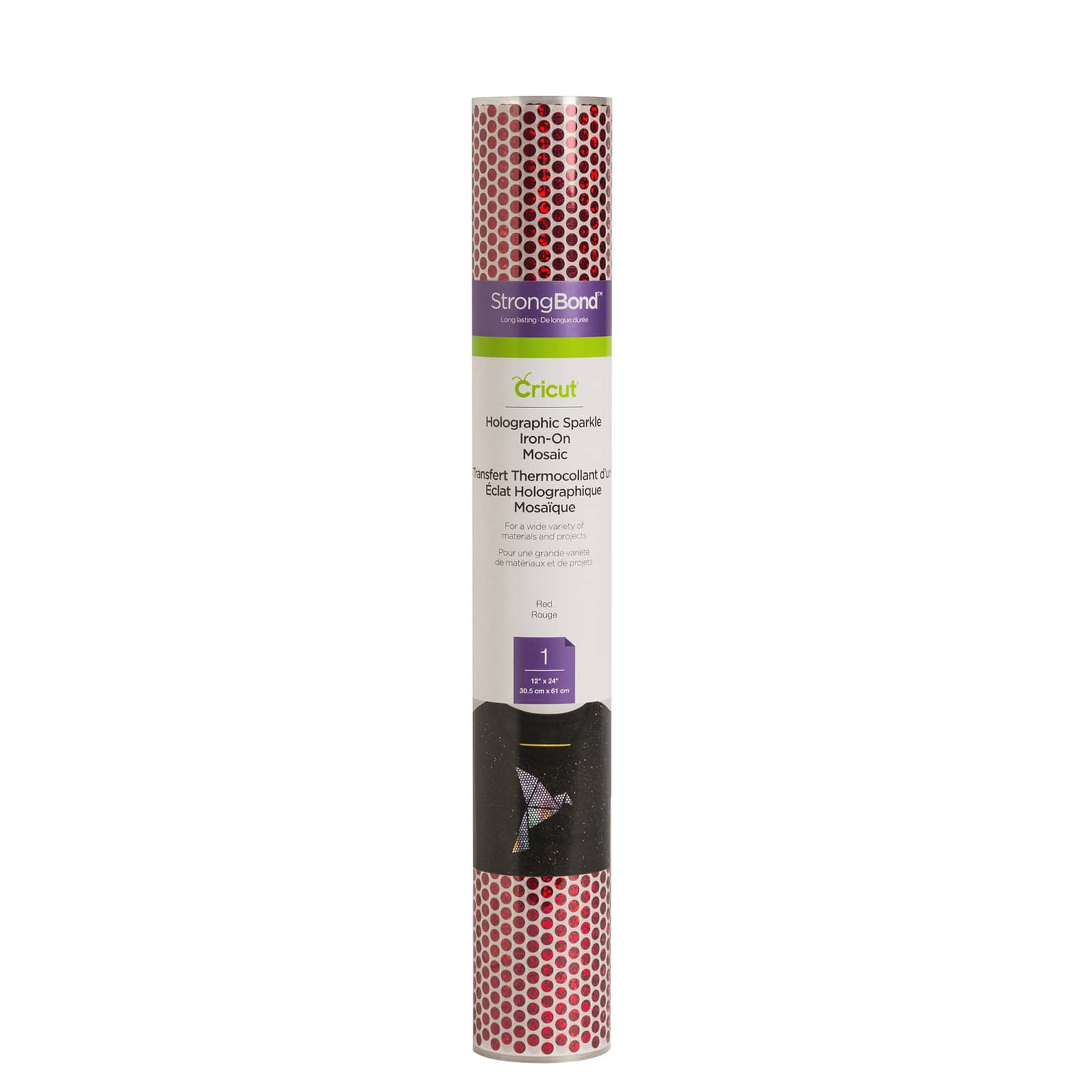 Cricut® Red Circles Holographic Sparkle Iron-On Mosaic 