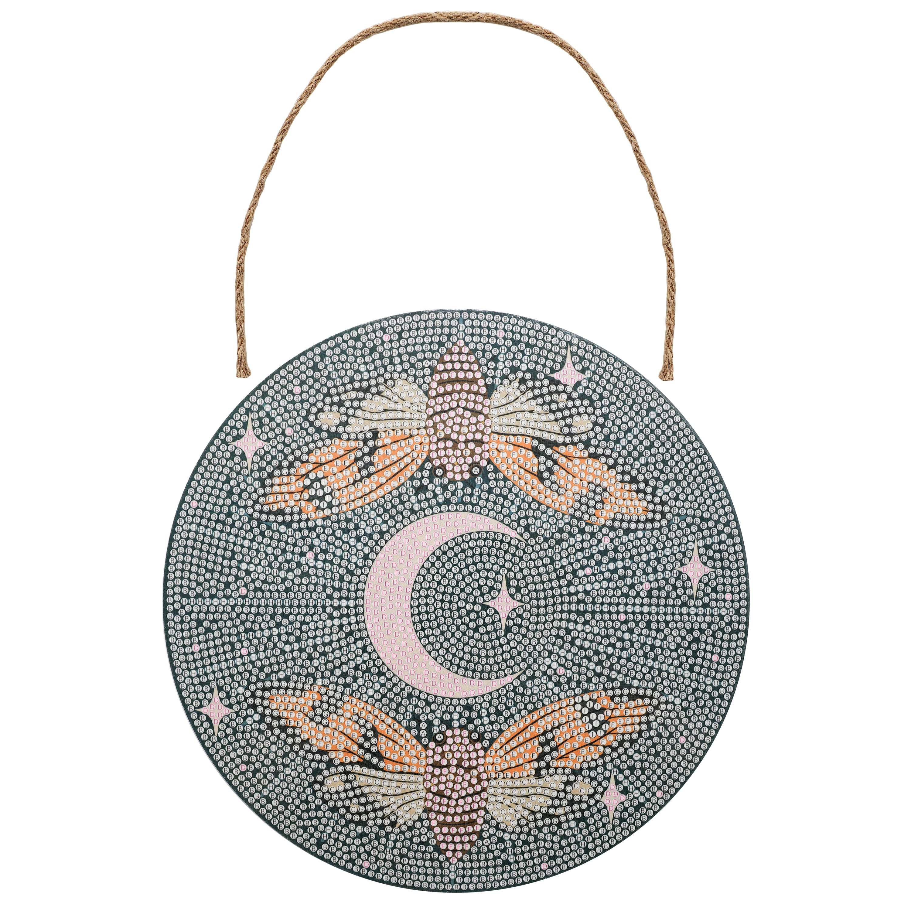 8" Celestial Moths Round Wood Plaque Diamond Art Kit by Make Market®