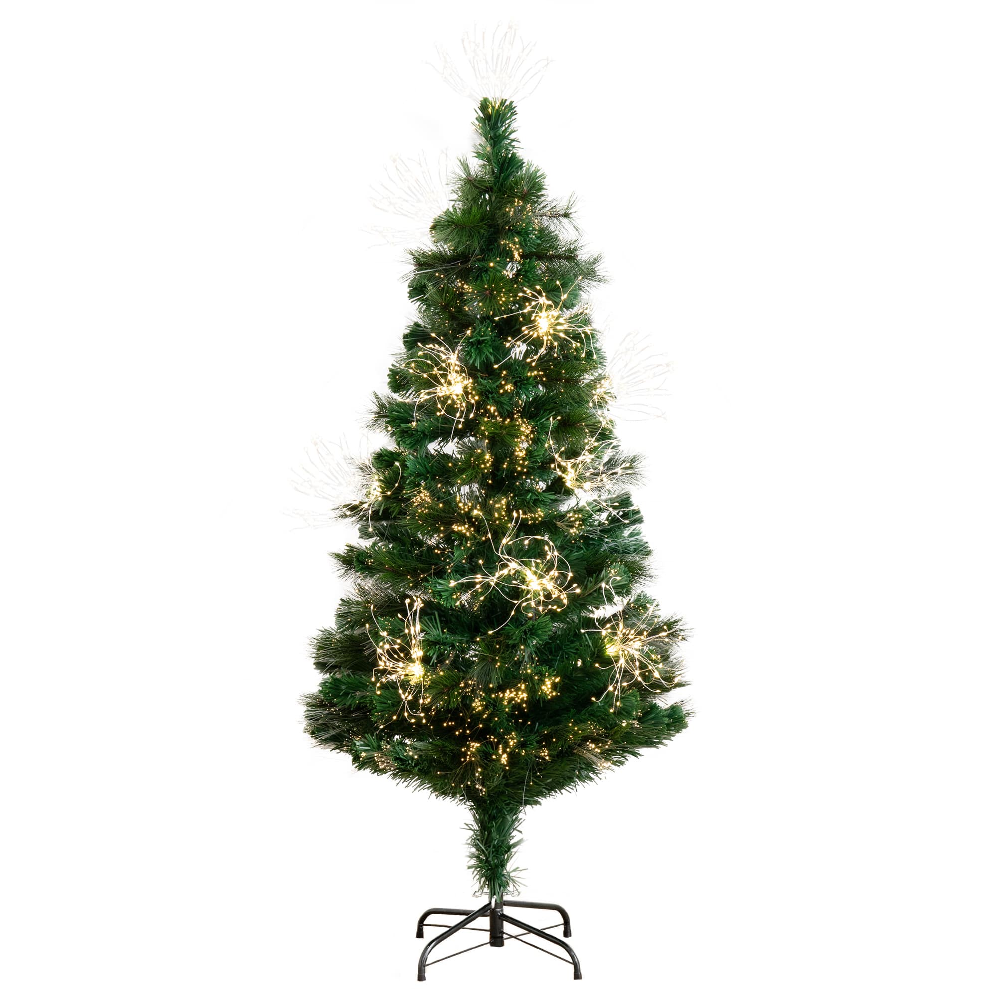5ft. Fiber Optic Warm White LED Lights Pine Artificial Christmas Tree