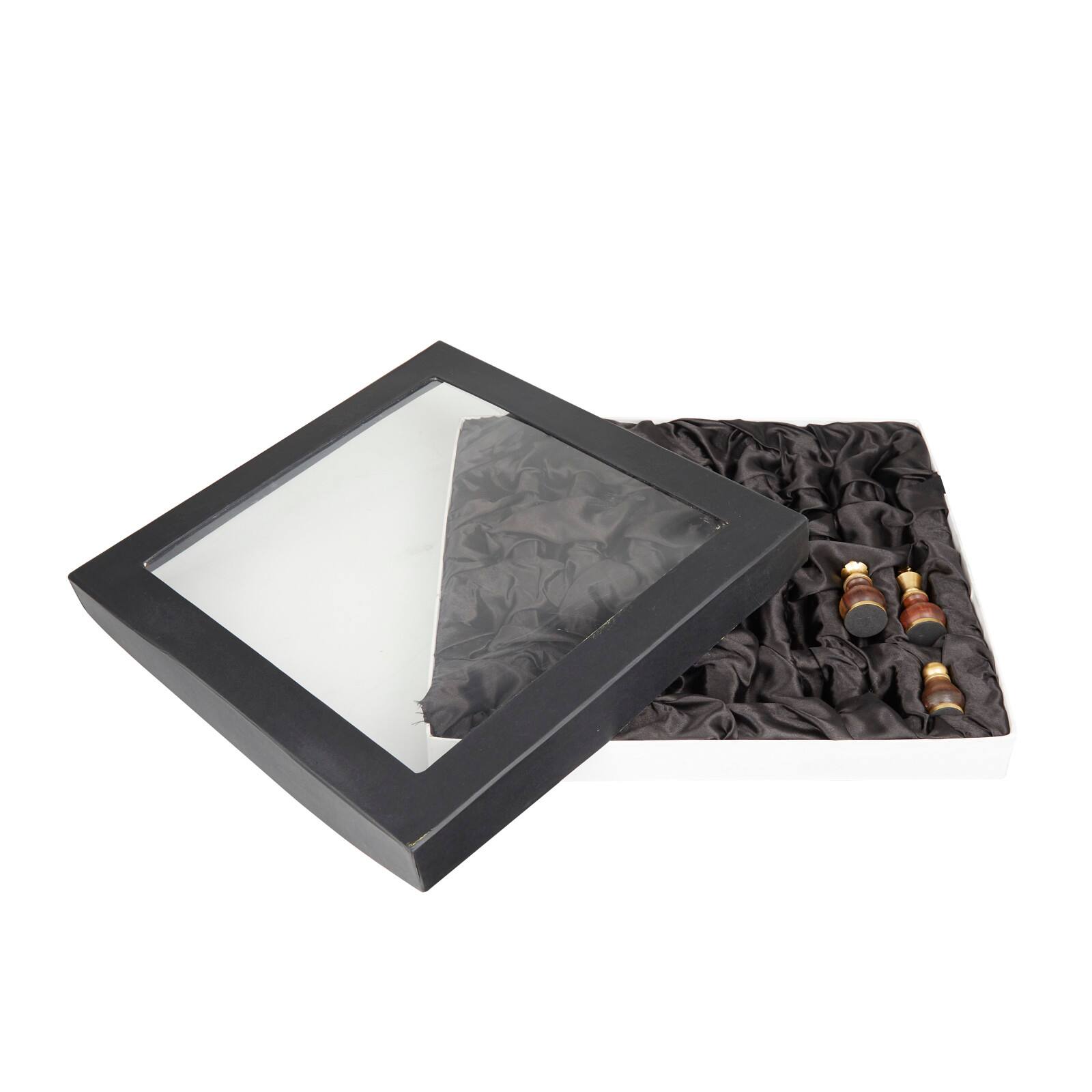 Gold Aluminum Contemporary Game Set, 16" x 16" x 4"