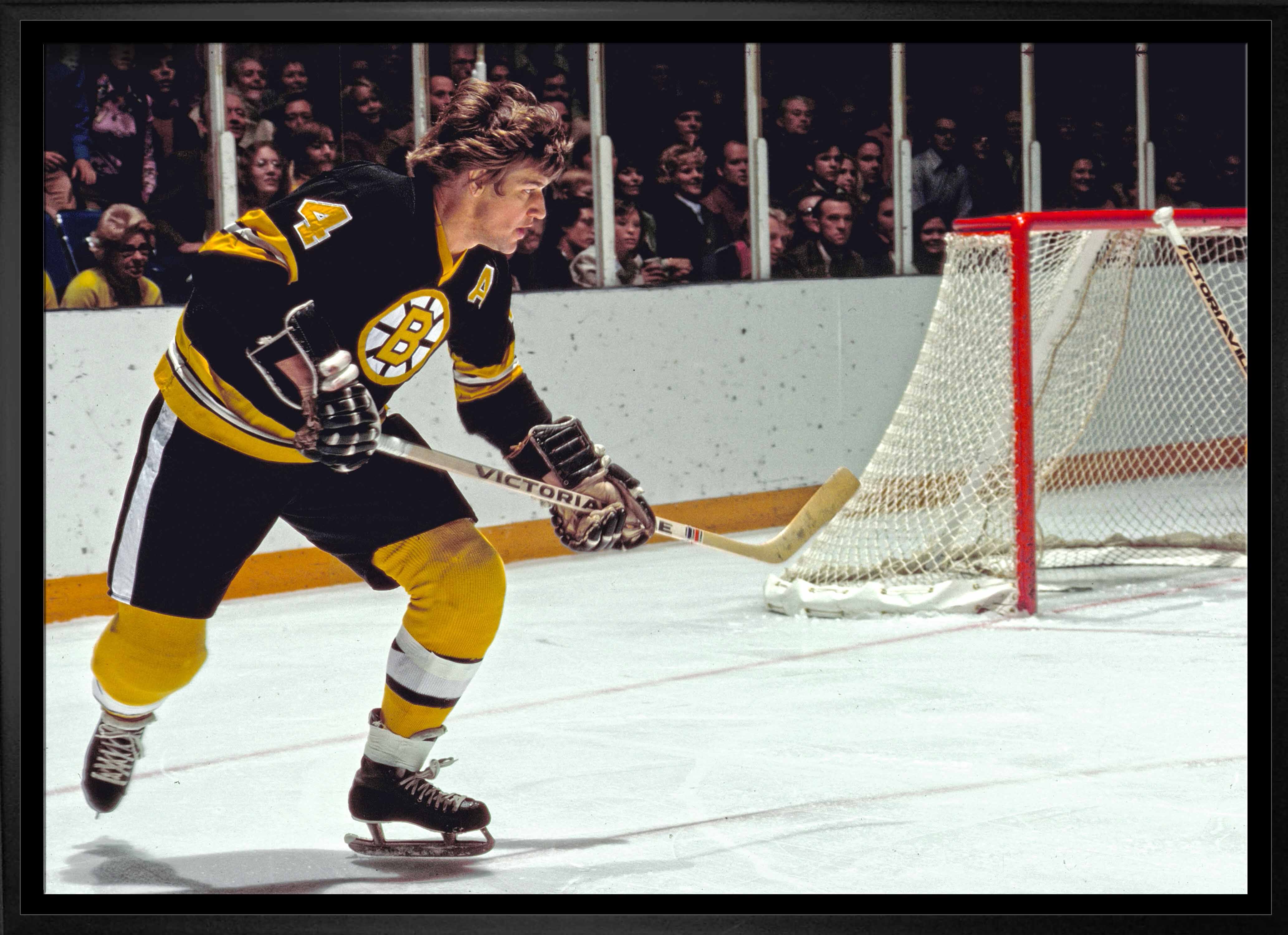 Bobby Orr Boston Bruins Framed 20" x 29" Skating Canvas 31.5" x 22.5"
