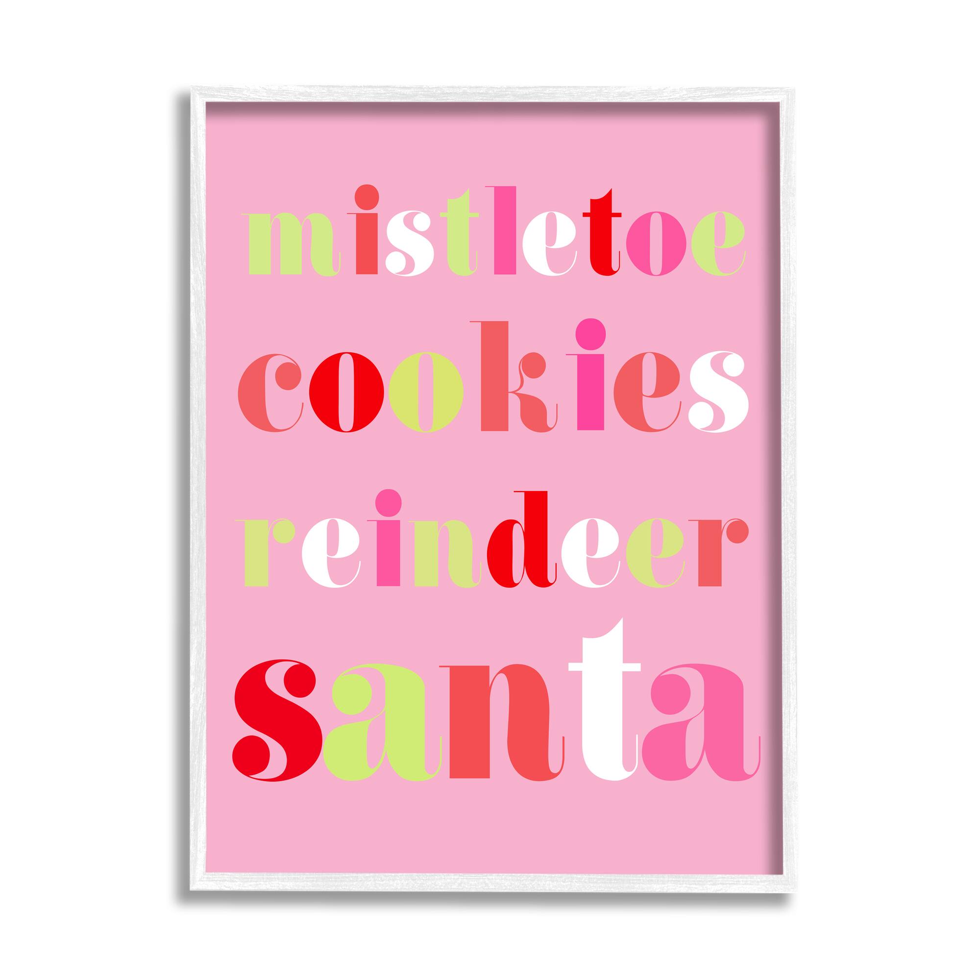 Stupell Industries Mistletoe Cookies Reindeer Santa Bold Framed Giclee Art