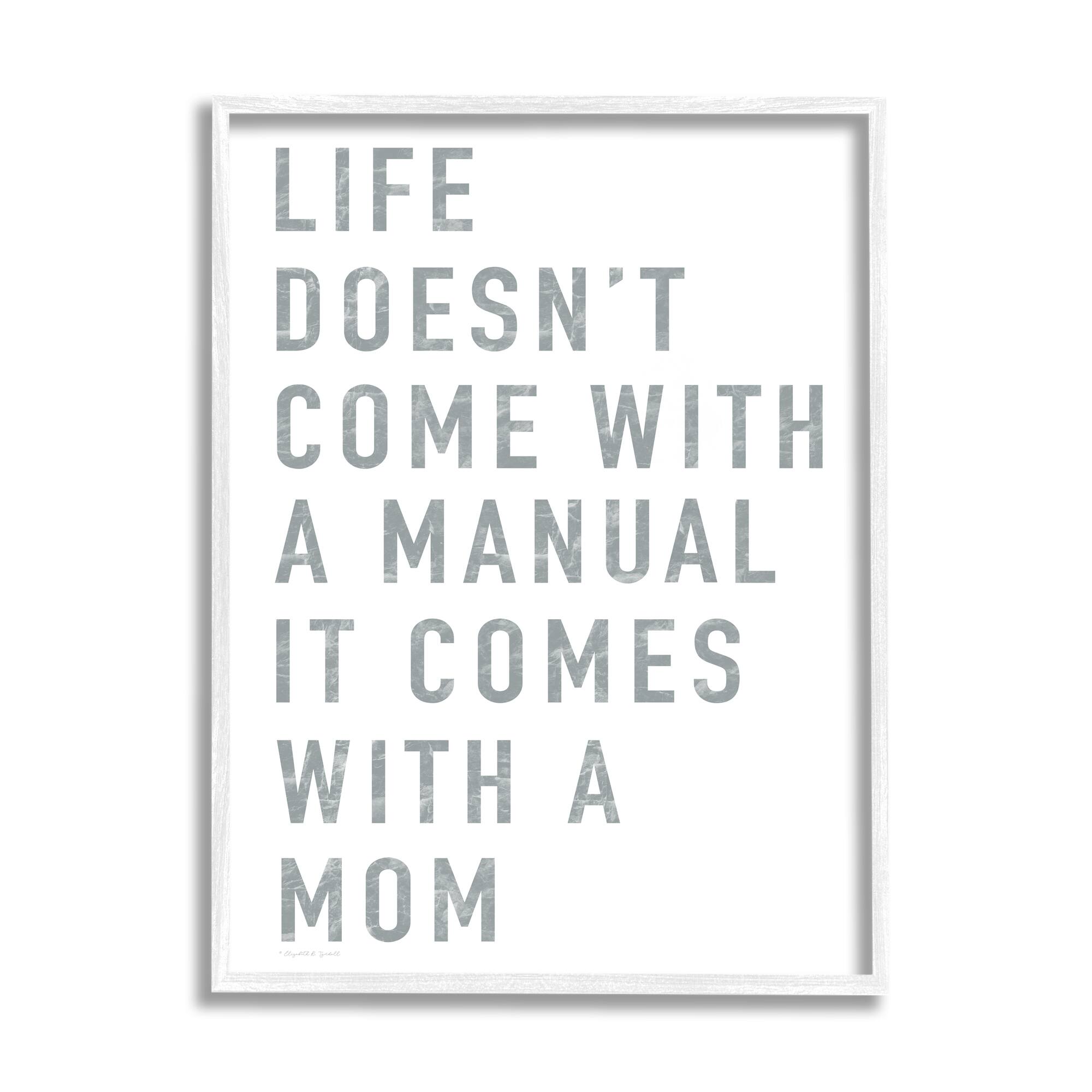 Stupell Industries Doesn't Come With Manual Mom Appreciation Phrase Grey Text in Frame Wall Art
