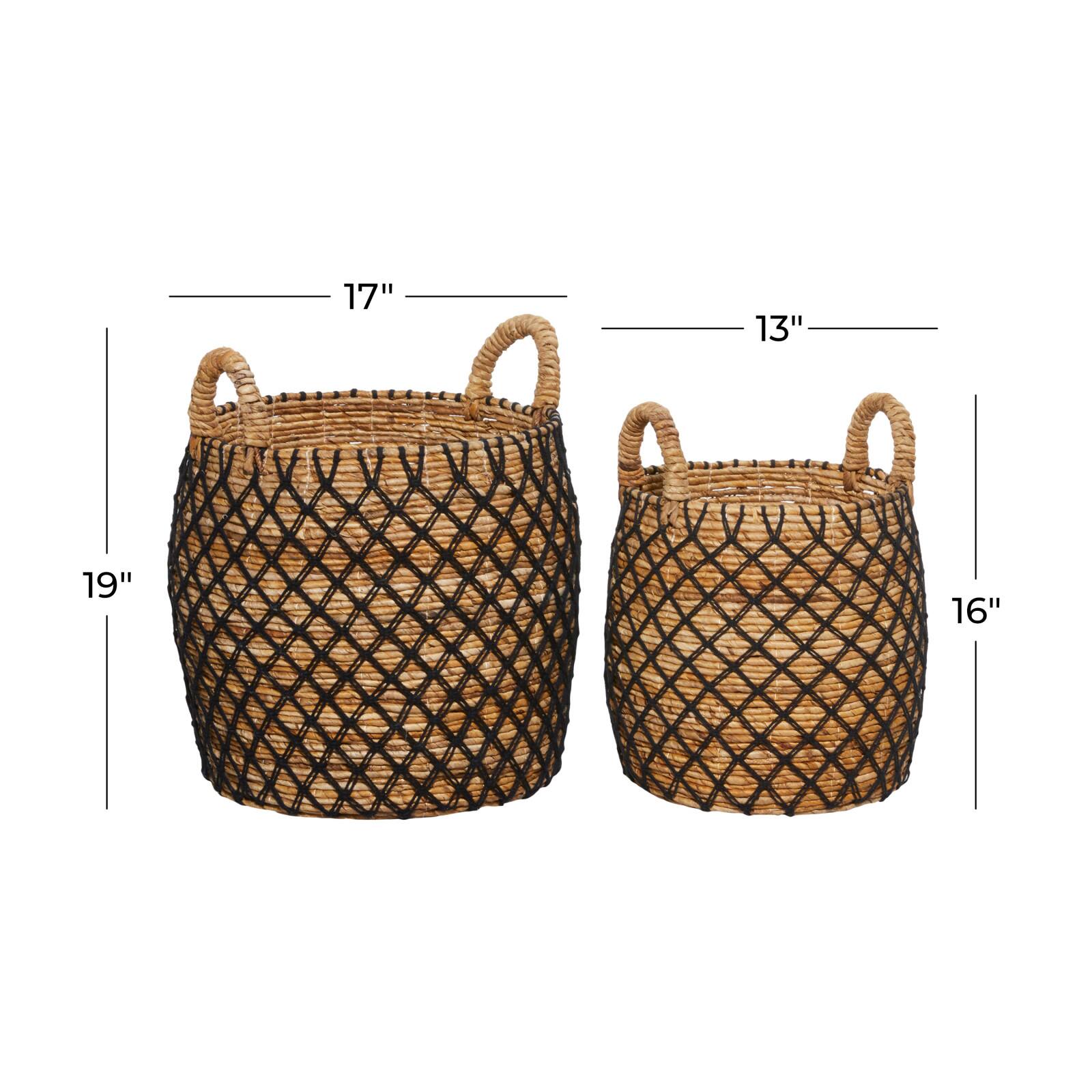 Brown Banana Leaf Coastal Storage Basket Set