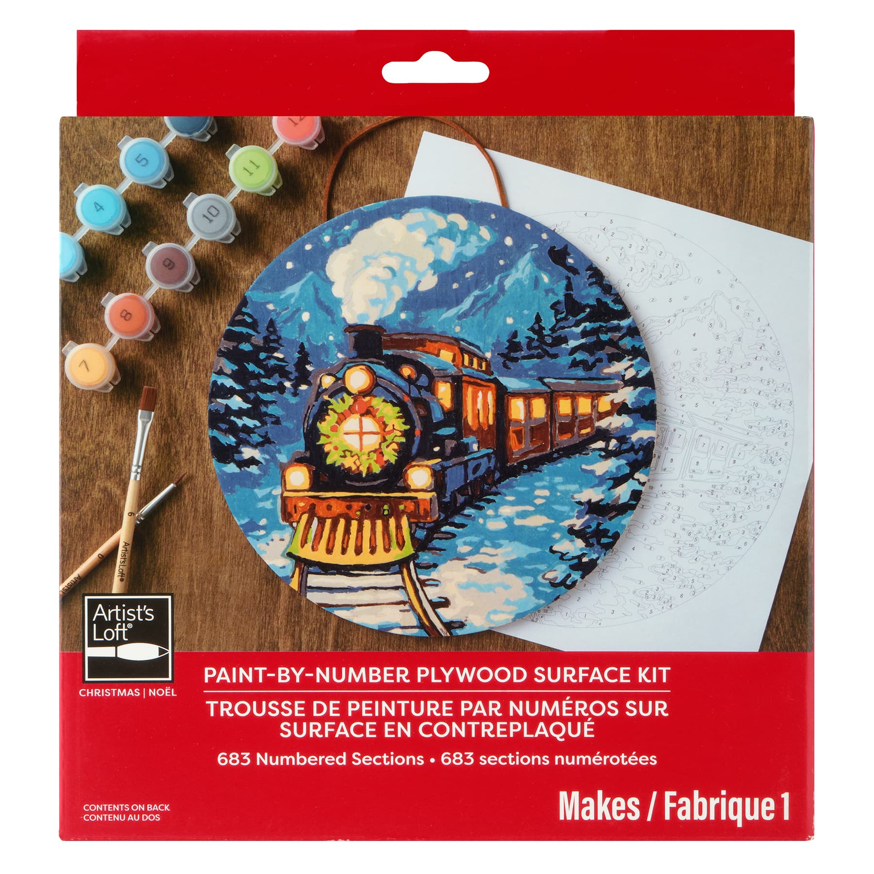 8" Night Train Paint-by-Number Plywood Surface Kit by Artist's Loft®