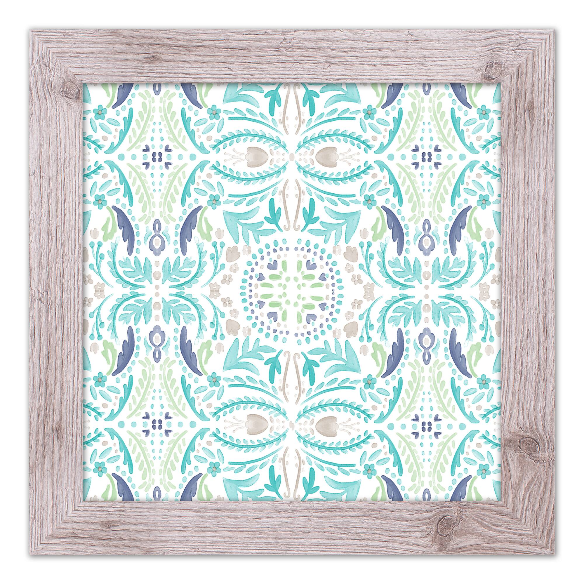 Blue Watercolor Pattern Western Framed Print