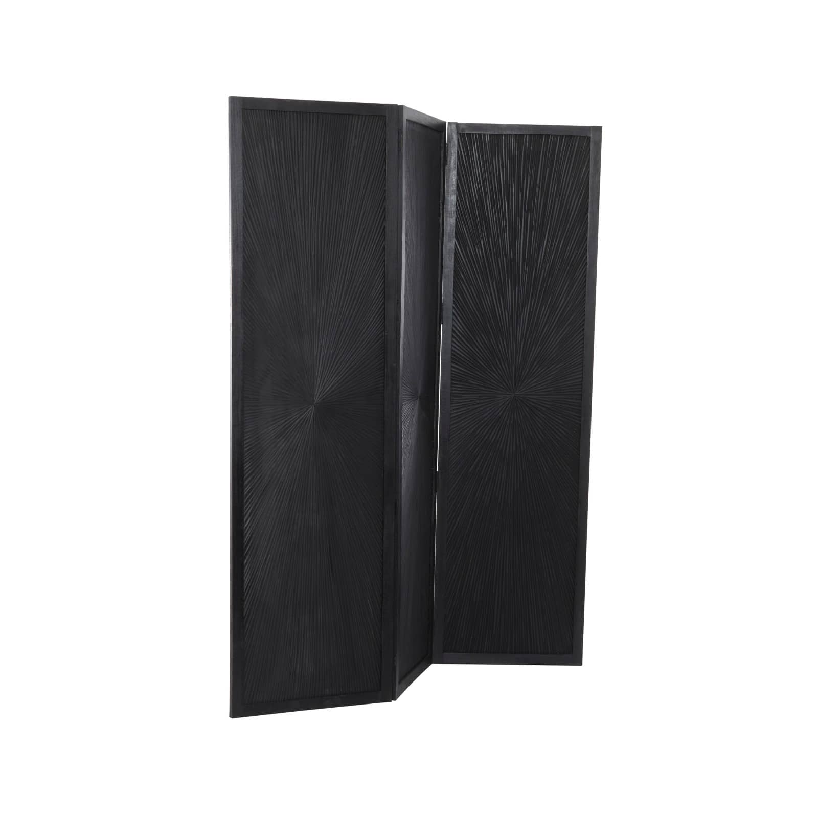Black Mango Wood Contemporary Room Divider Screen, 70" x 59"