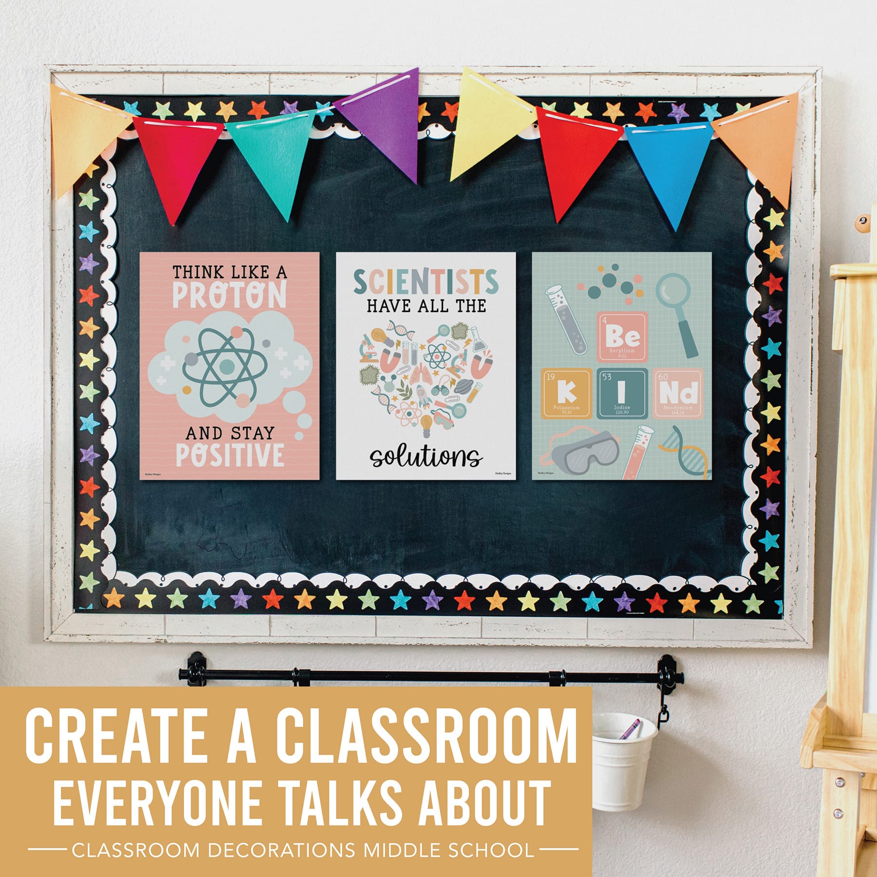 Hadley Designs 11" x 14" Boho Science Bulletin Board Classroom Décor Posters Set