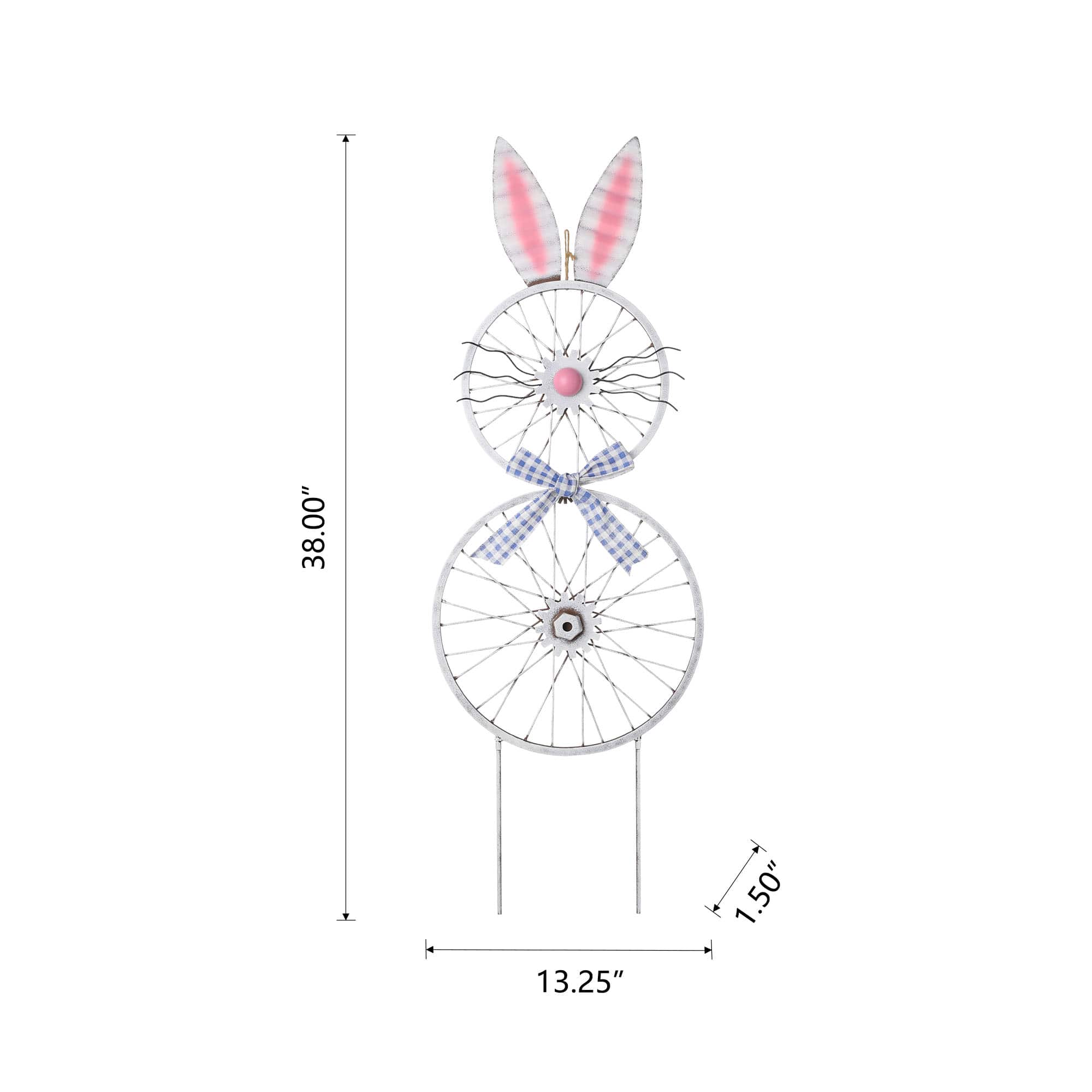 Glitzhome® 38" Easter Wheel Bunny Metal Décor