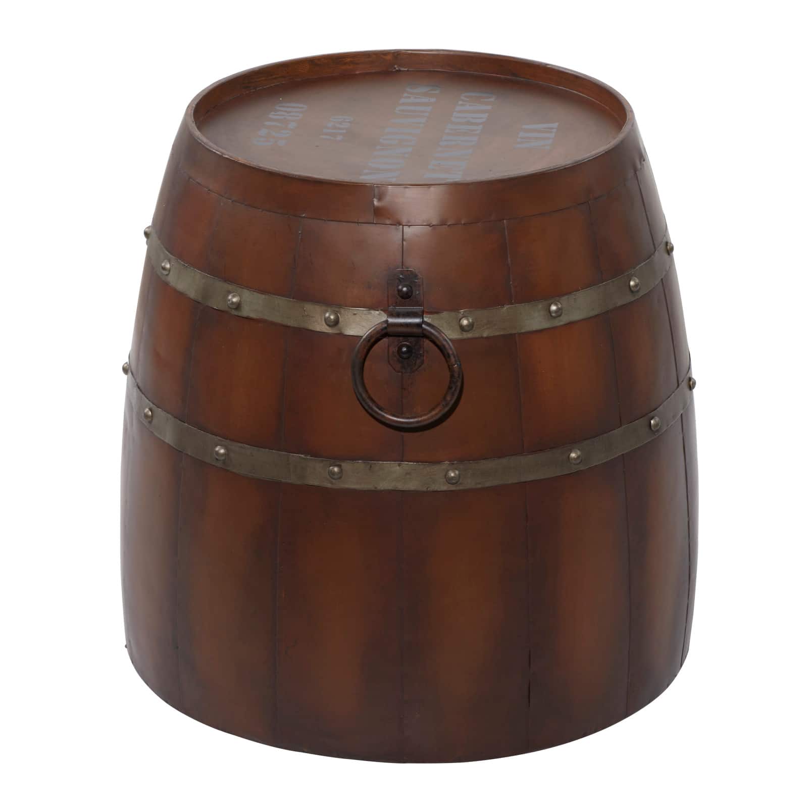 Brown Iron Farmhouse Accent Table, 19" x 20" x 20"