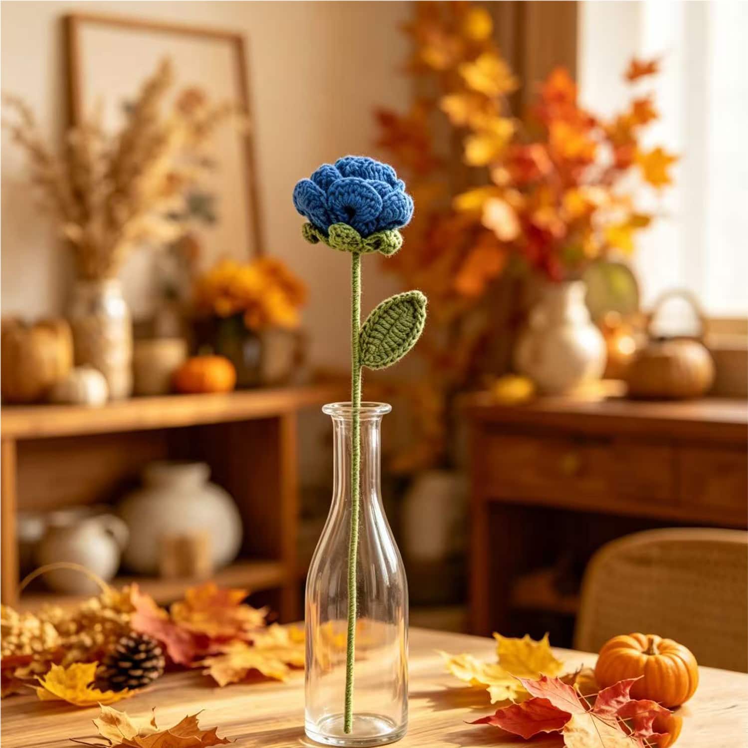 13" Crochet Blue Rose Pick by Ashland®