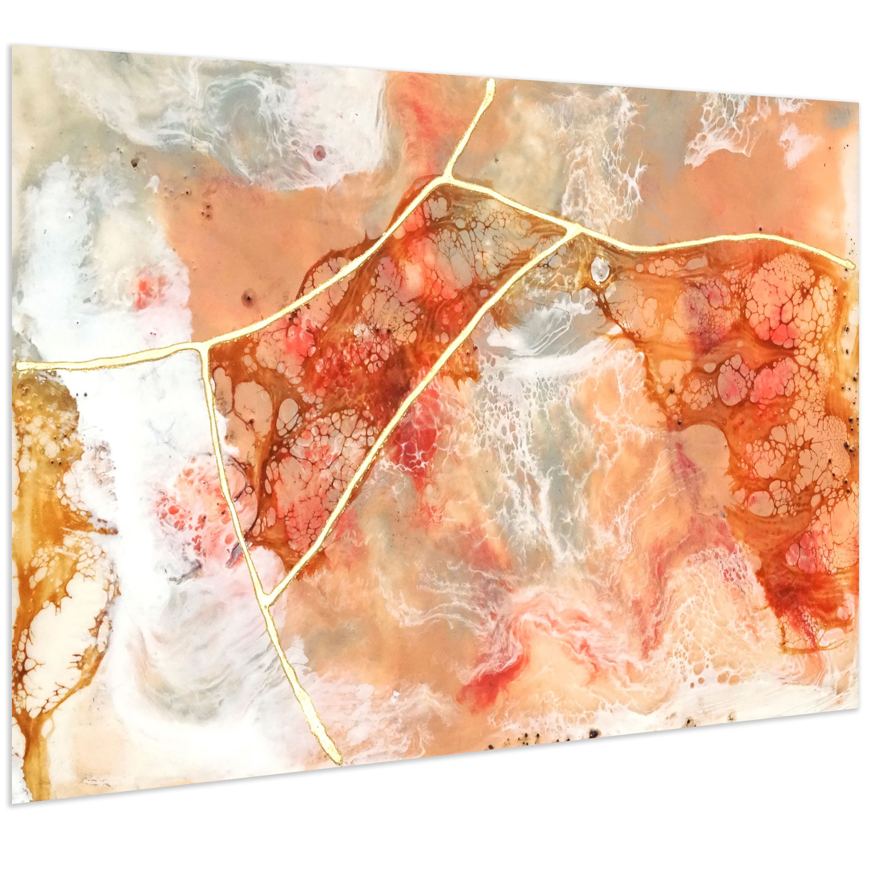 Empire Art Direct 48" x 32" Coral Lace I Frameless Free Floating Printed Tempered Glass Wall Art