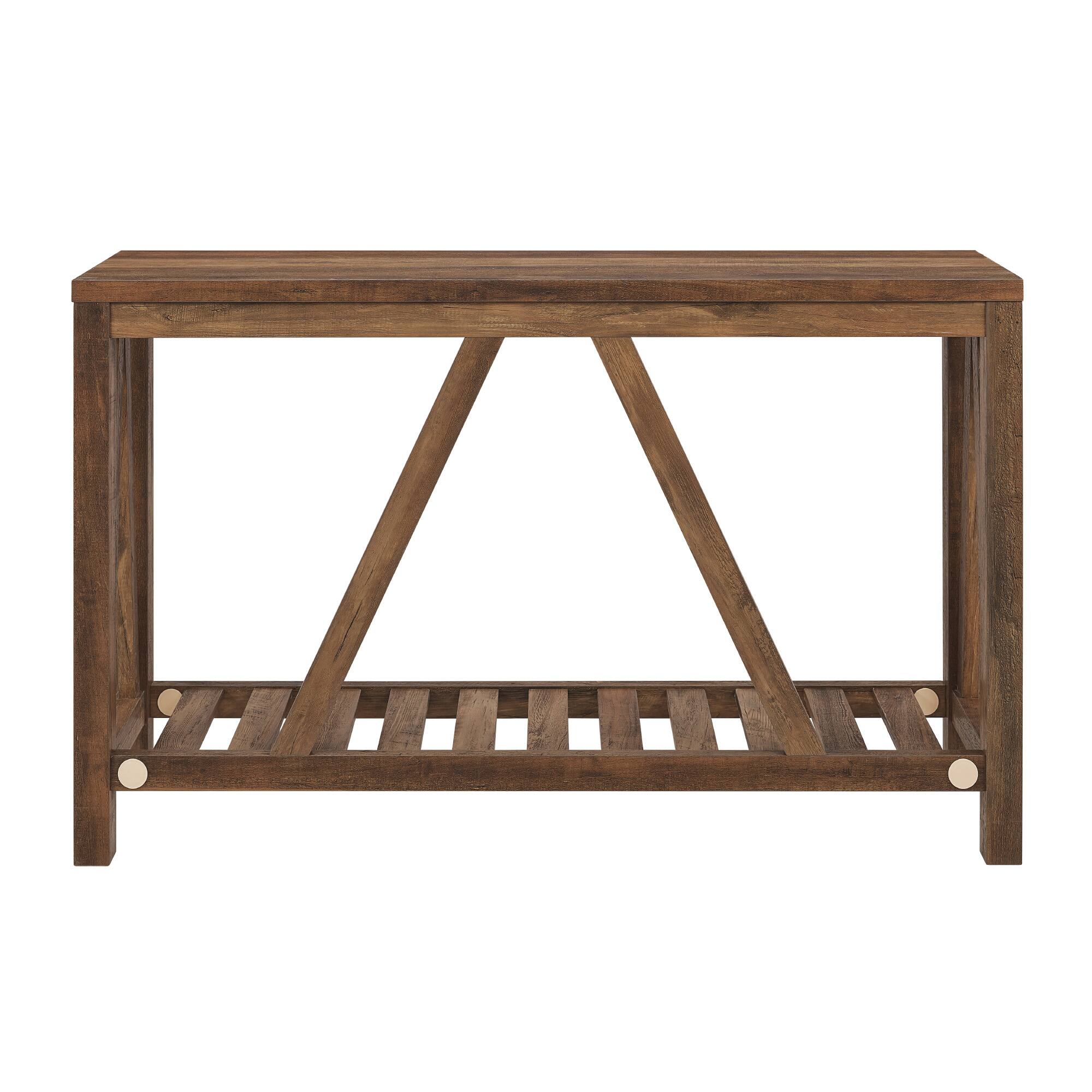 Walker Edison Reclaimed Barnwood Rustic A-Frame Entry Table