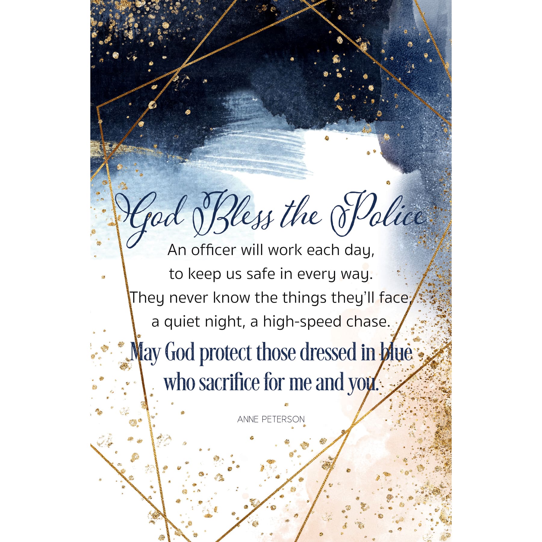 God Bless the Police Inspirational Wood Plaque