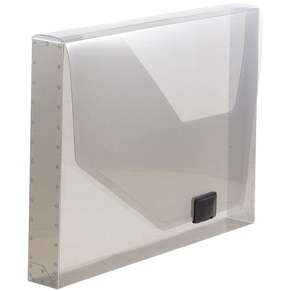 JAM Paper Plastic Box Portfolio with Side Buckle 9.75" x 13.5