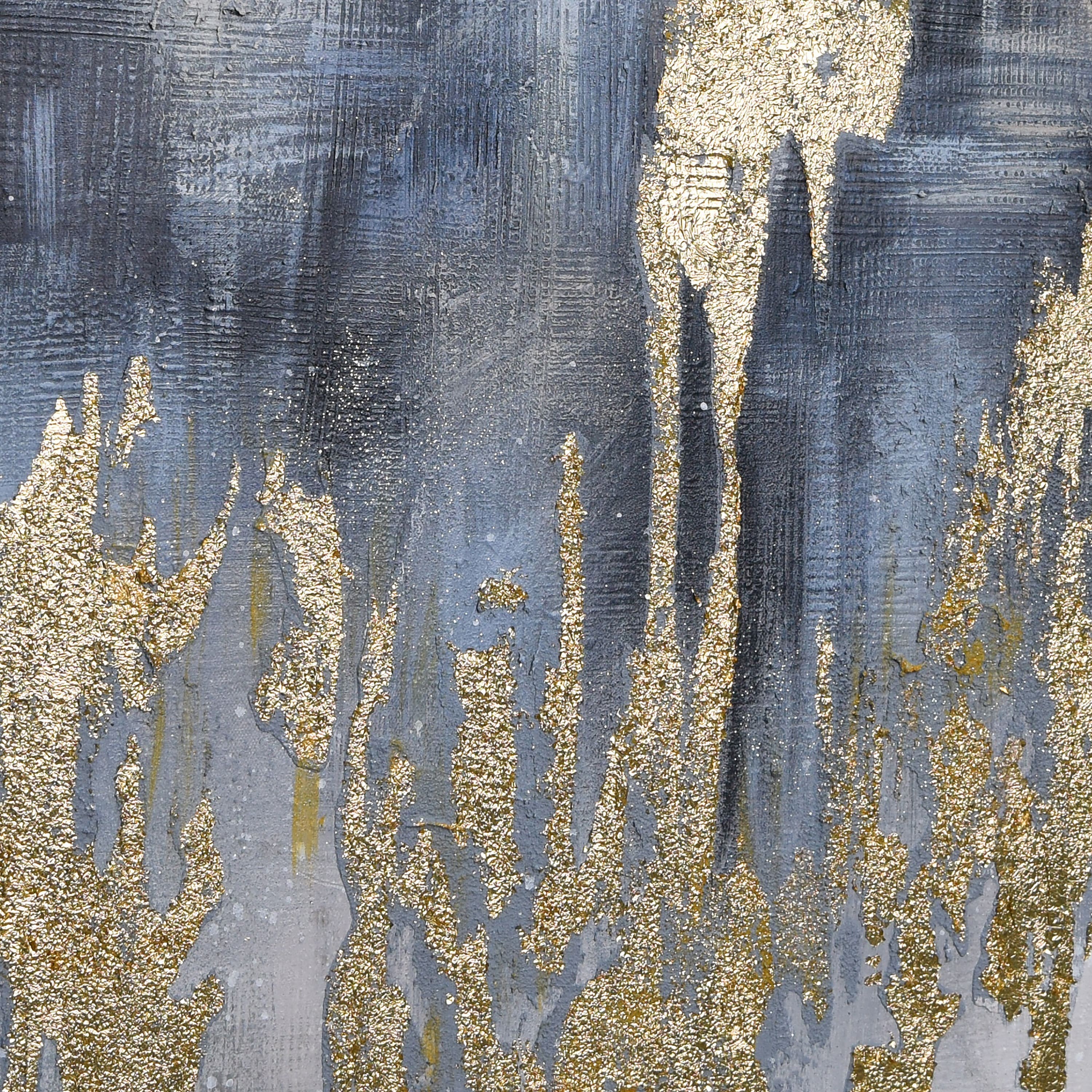 Empire Art Direct 36" x 36" Lighting 2 Textured & Glitter with Gold Foil Hand Painted Canvas Wall Art