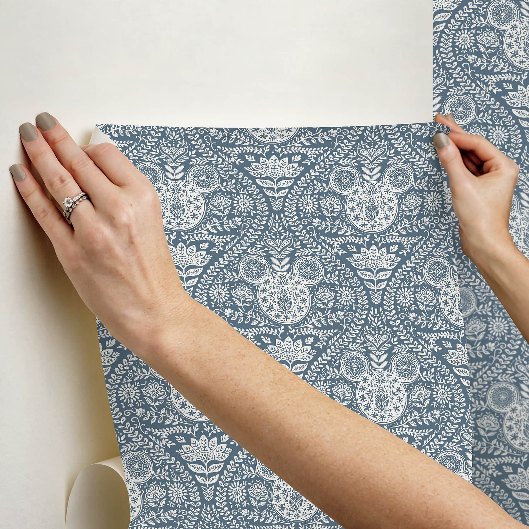 RoomMates Disney Mickey Mouse Block Print Peel & Stick Wallpaper