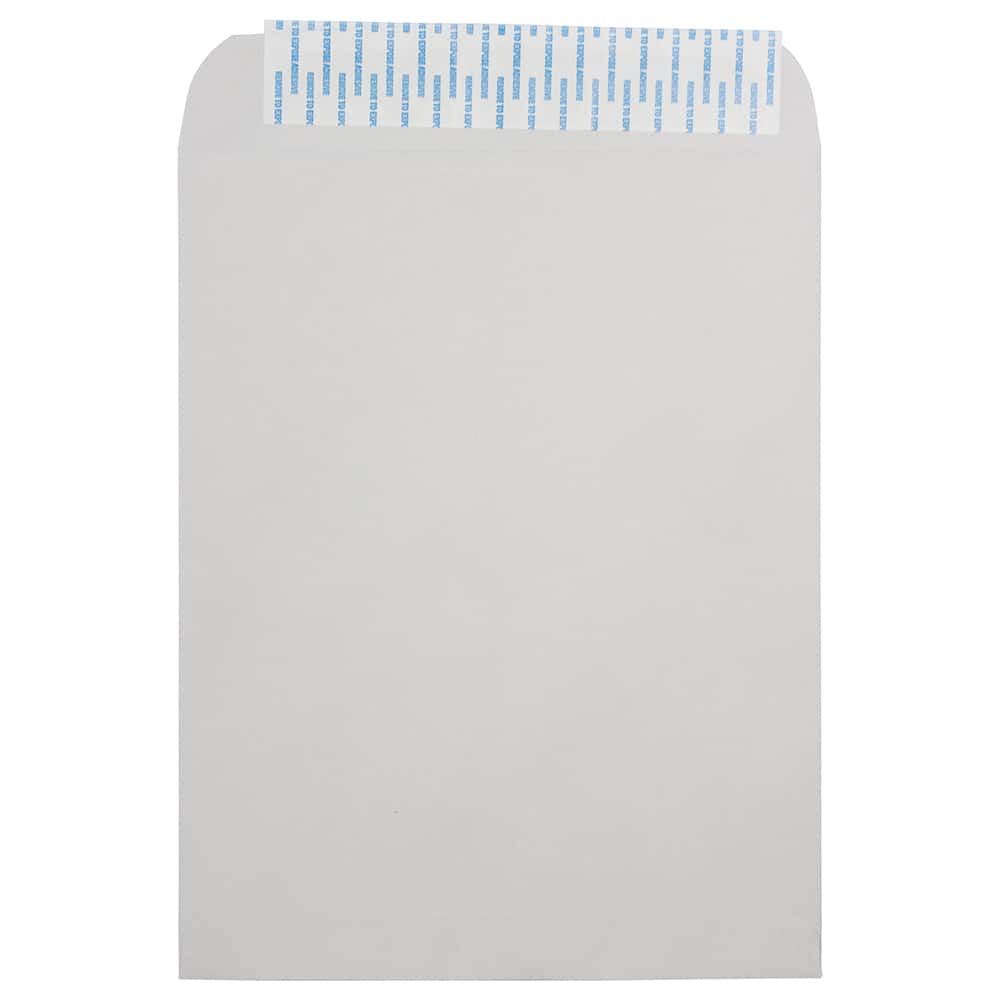 JAM Paper 12" x 15" Light Gray Kraft Open End Recycled Envelopes with Peel & Seal Closure