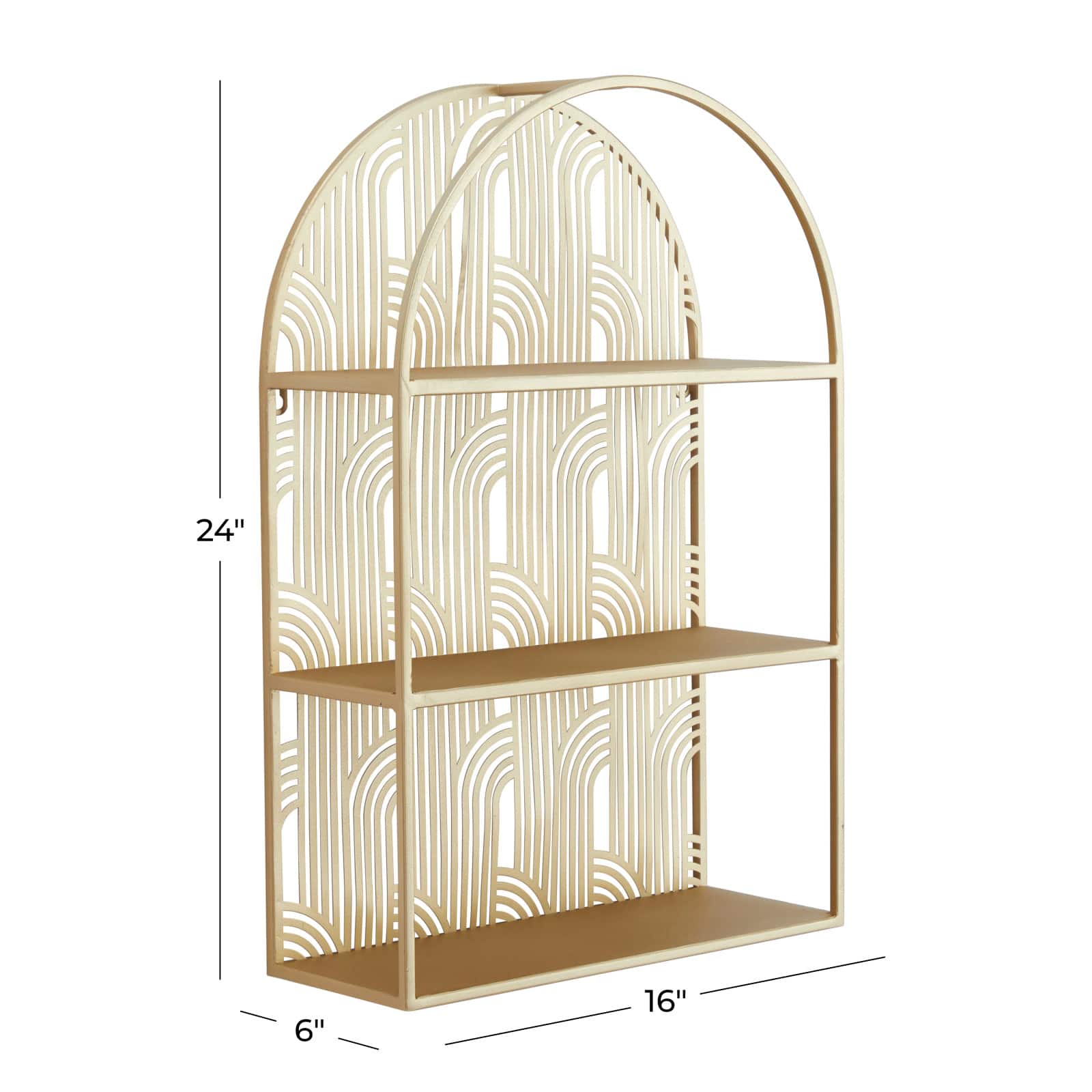 Gold Glam Wall Shelf, 16" x 6" x 24"