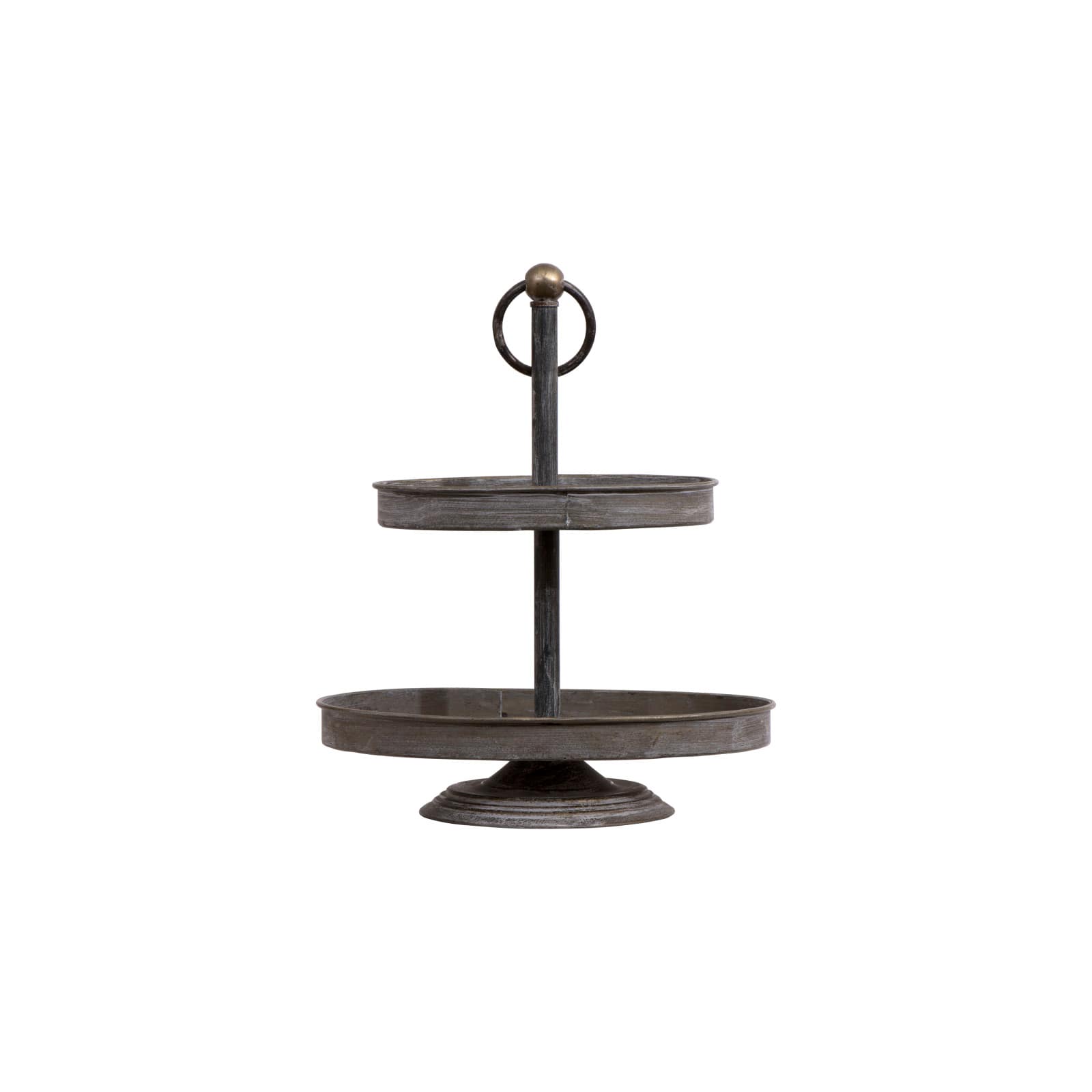 Hello Honey® 17" Decorative Metal 2-Tier Tray