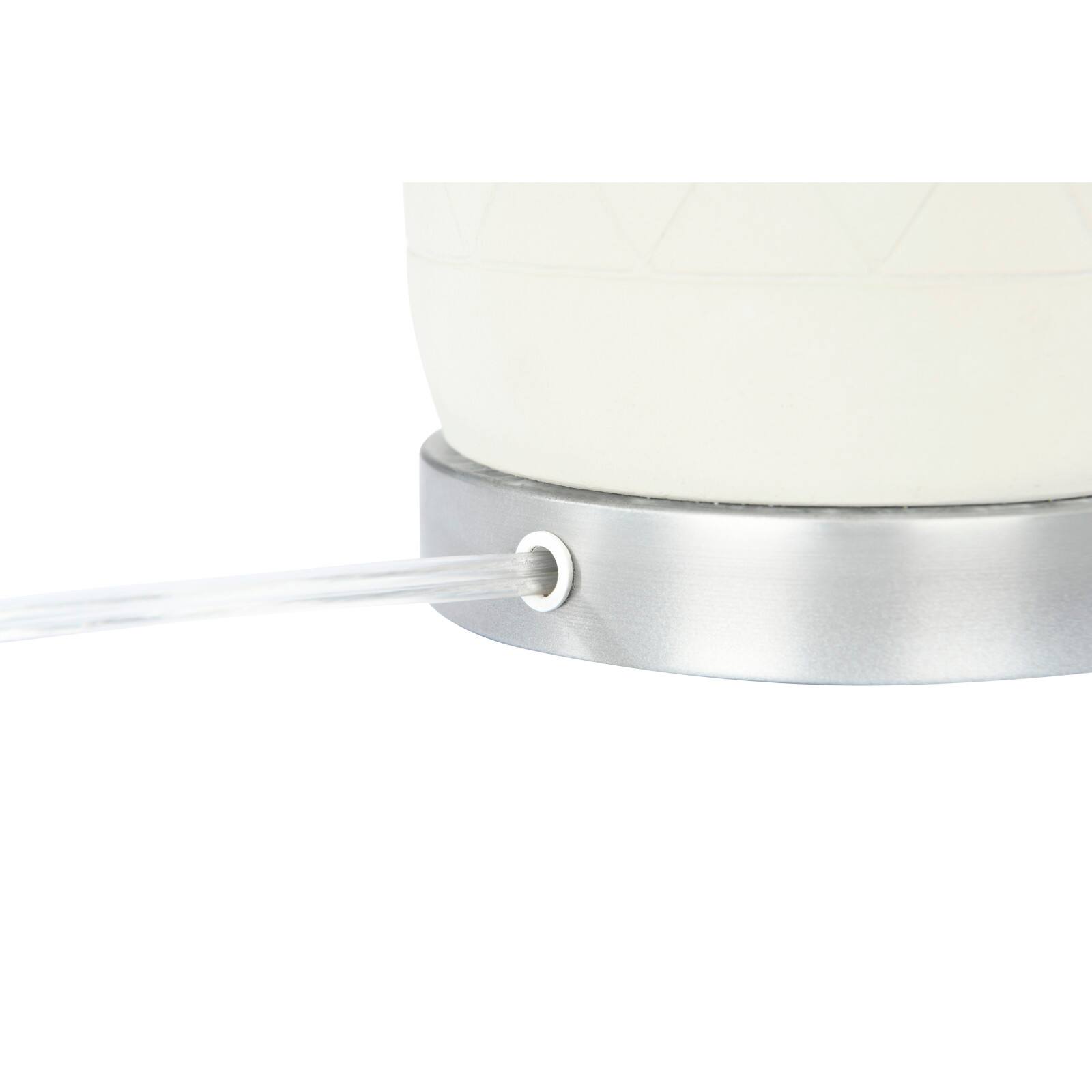 Hello Honey® 24" Raw Concrete White & Silver Table Lamp With Imprinted Diamond Design & Metal Accents