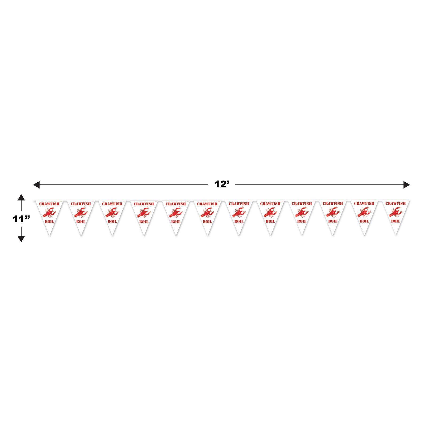 11" x 12ft. Red & White Crawfish Boil Pennant Banners, 2ct.