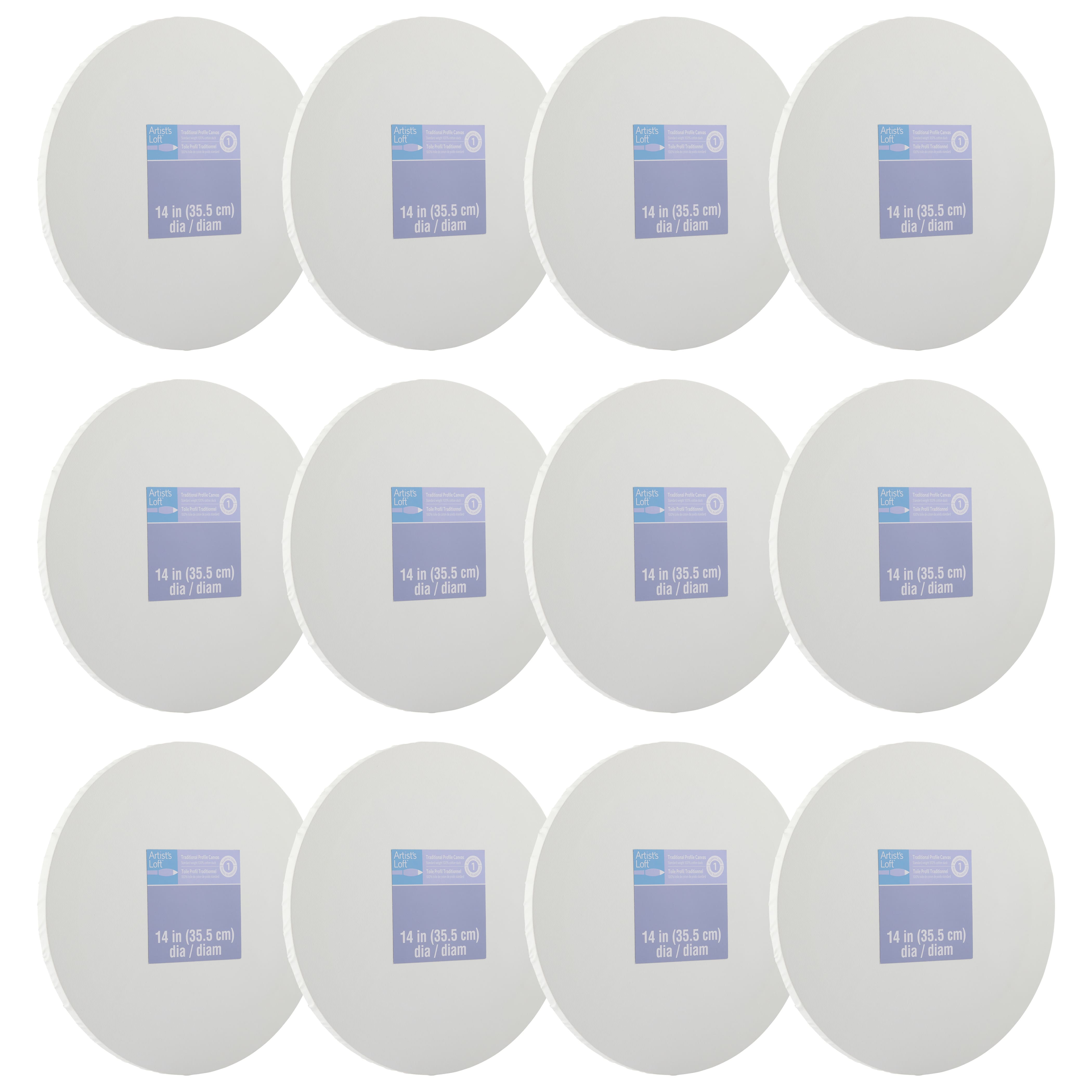 12 Pack: Level 1 Round Traditional Profile Canvas by Artist's Loft™