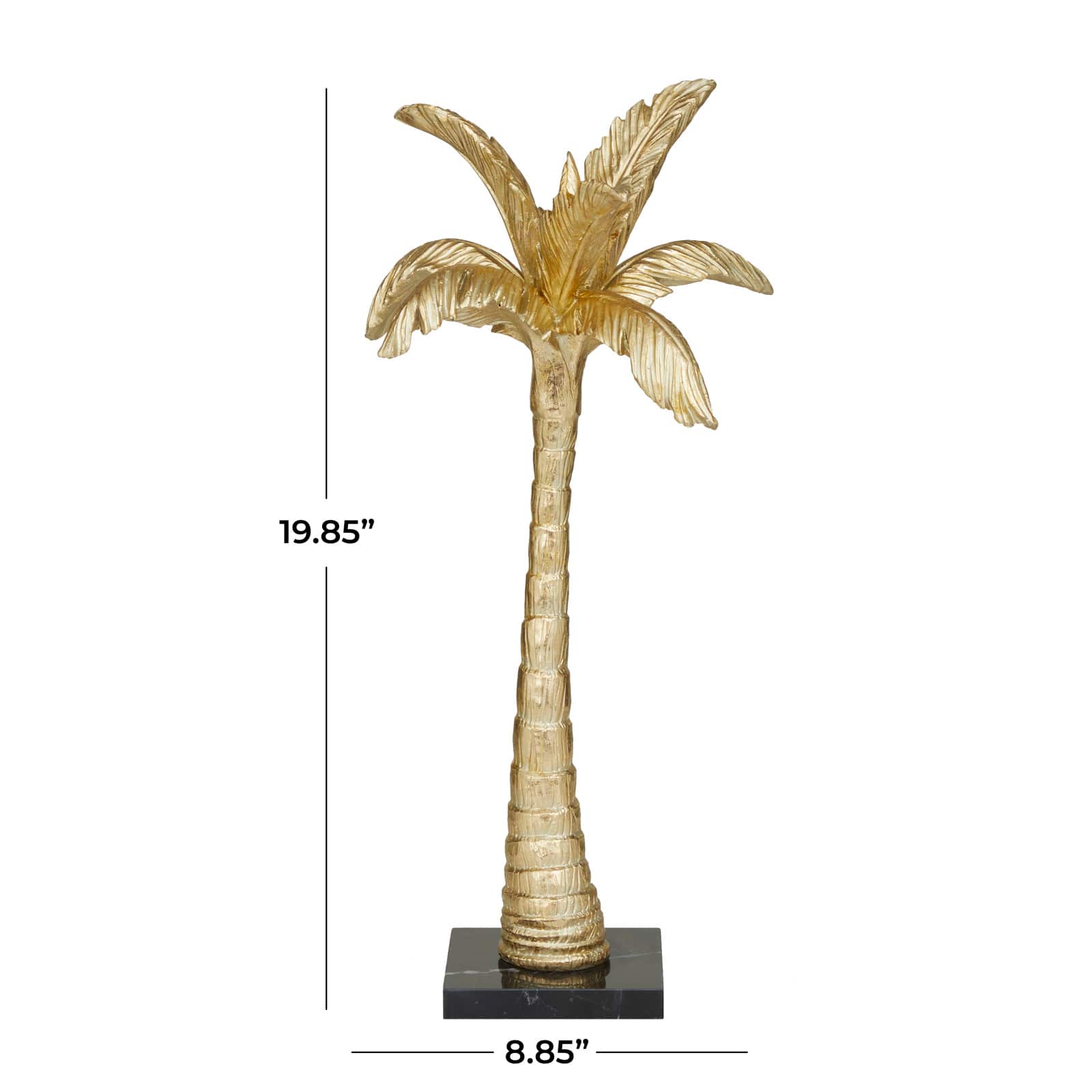 Gold Polystone Coastal Nature Sculpture, 9" x 7" x 20"