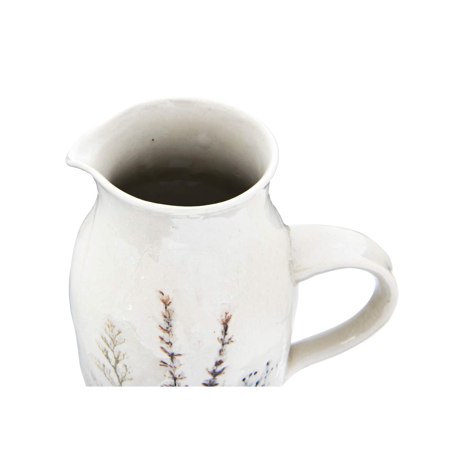 Hello Honey® 32oz. Floral Reactive Crackle Glaze Stoneware Debossed Pitcher