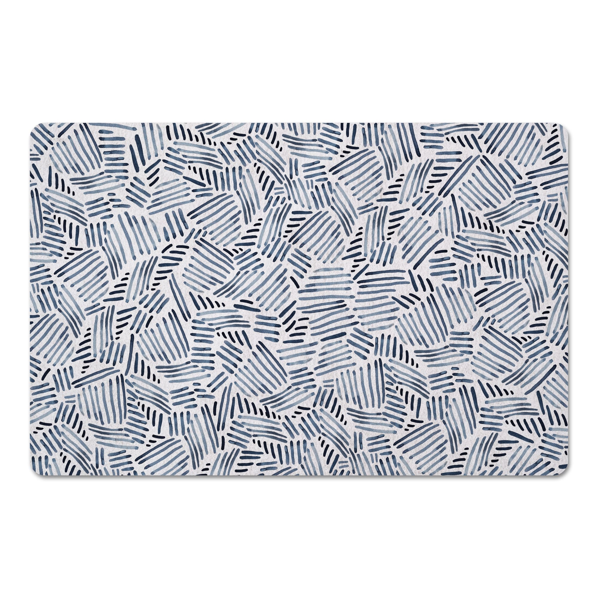 Navy Watercolor Pattern Floor Mat
