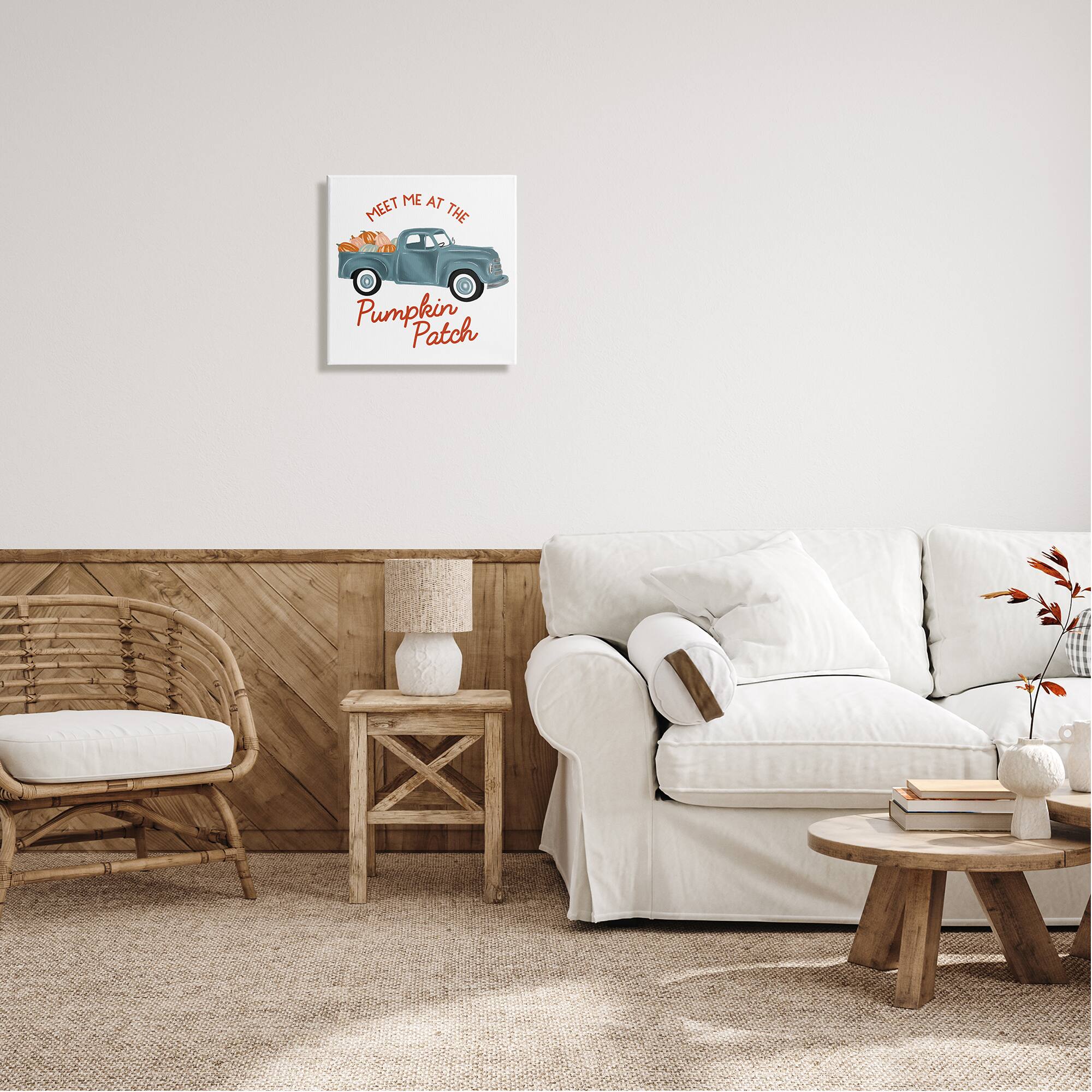 Stupell Industries Seasonal Meet Me Pumpkin Patch Canvas Wall Art