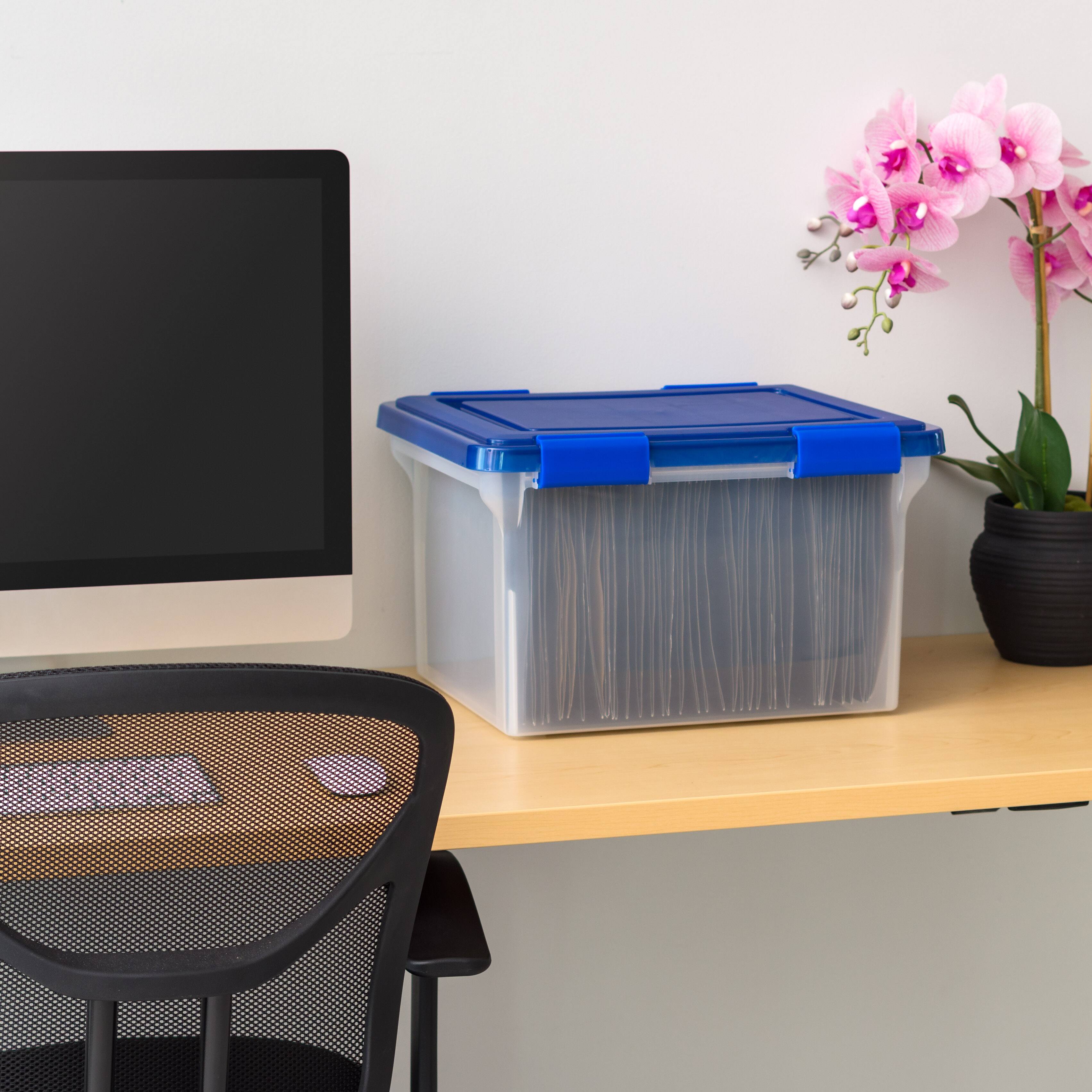 IRIS 32qt. Stackable Plastic Legal File Storage Box for Letter