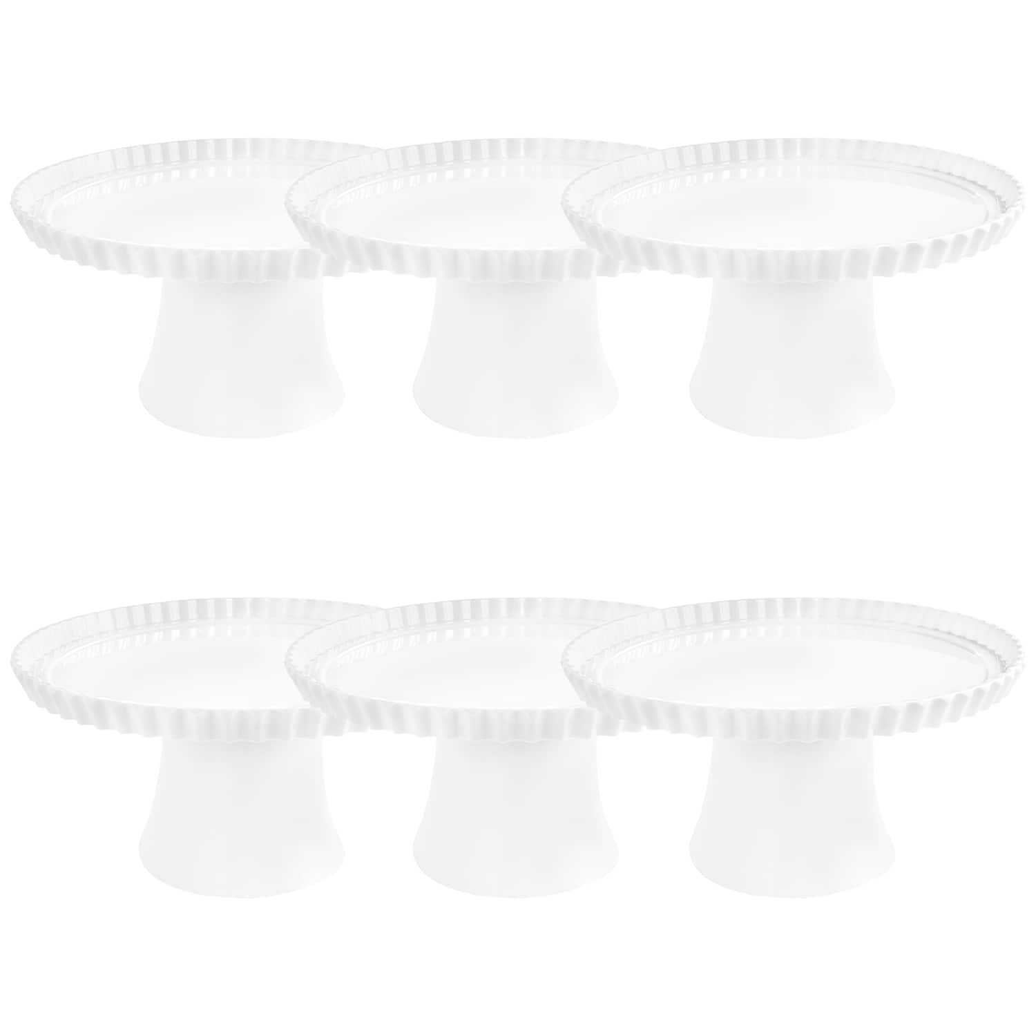 6 Pack: 10" White Melamine Cake Stand by Makery®