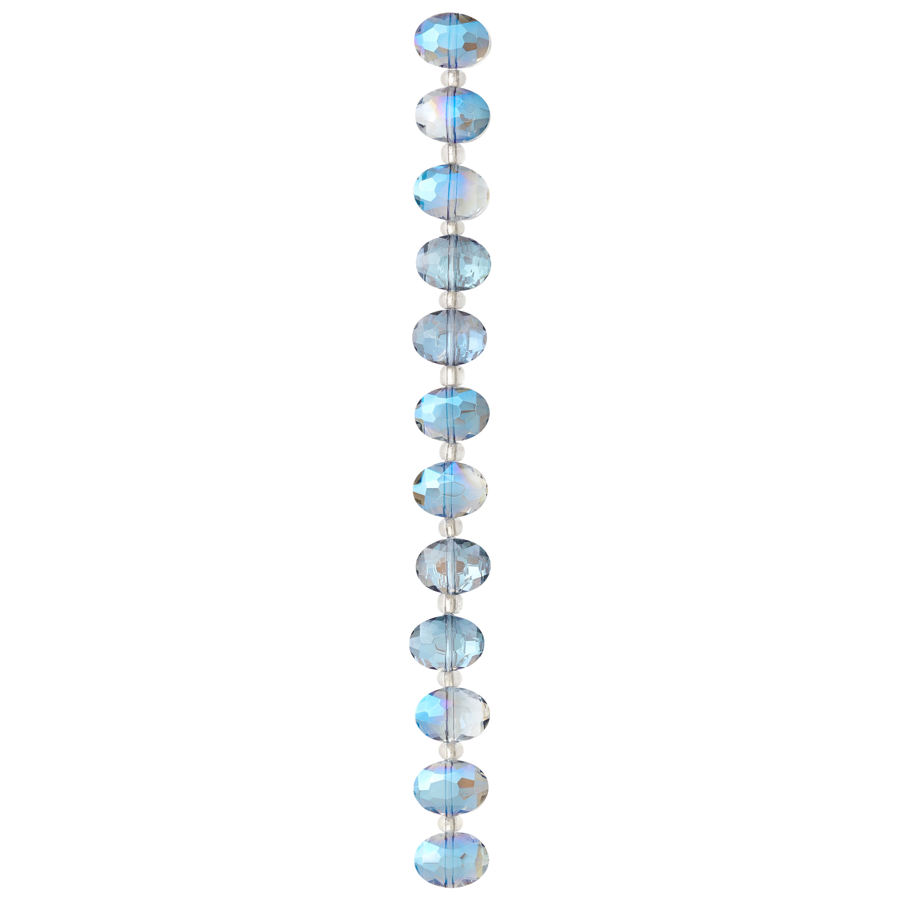 Blue Oval Glass Beads, 11mm by Bead Landing™