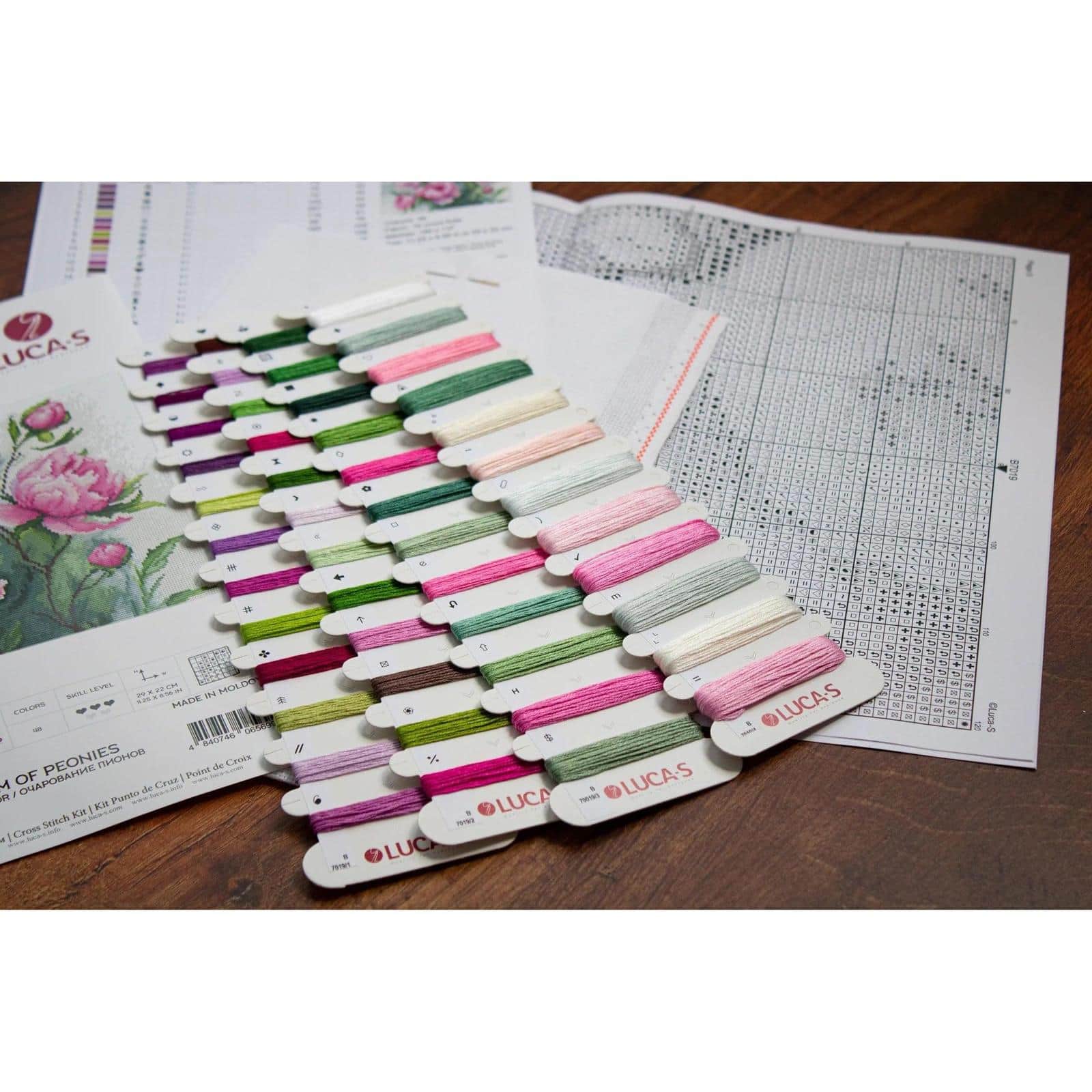 Luca-S The Charm of Peonies Counted Cross Stitch Kit