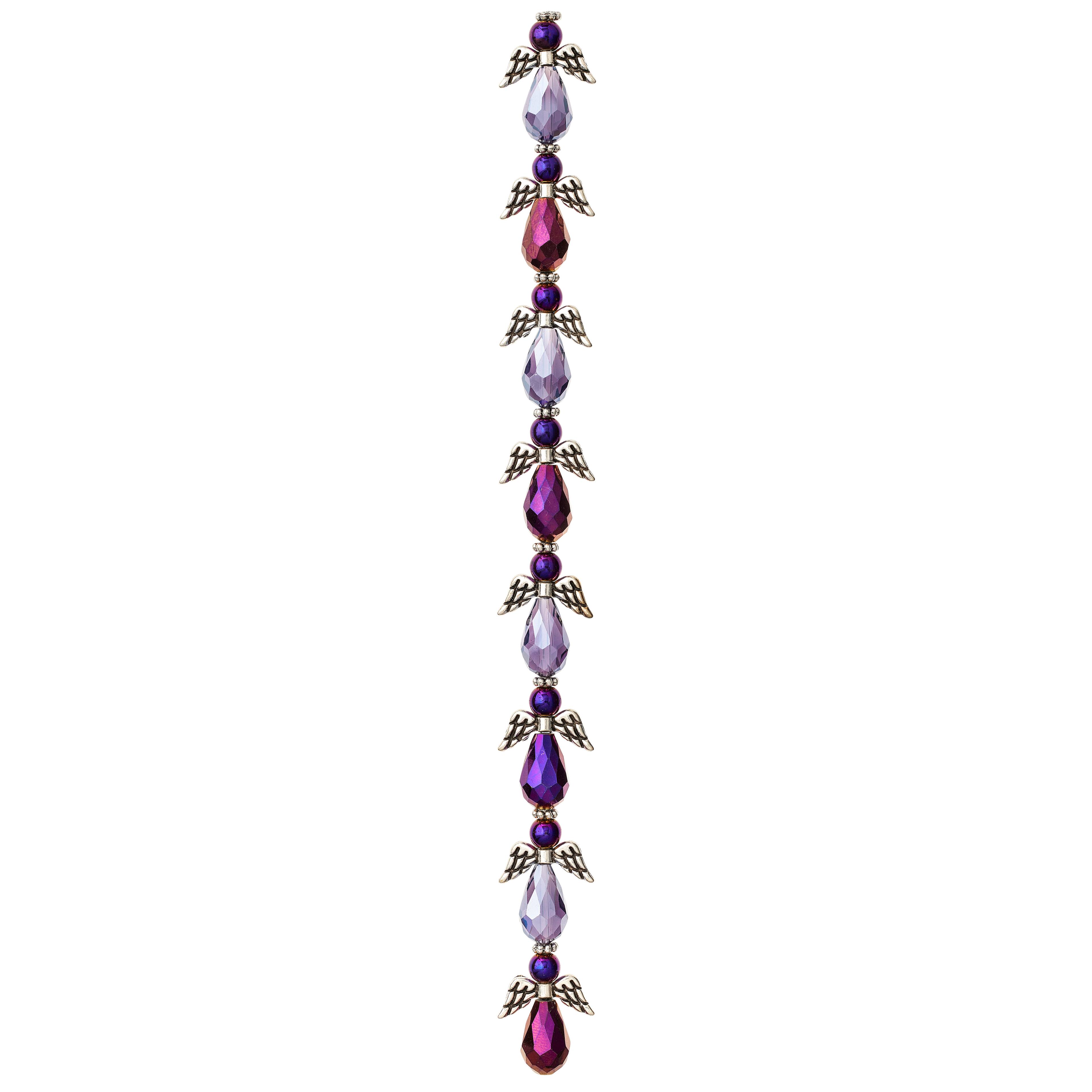 12 Pack: Purple Mix Glass & Metal Angel Beads by Bead Landing™
