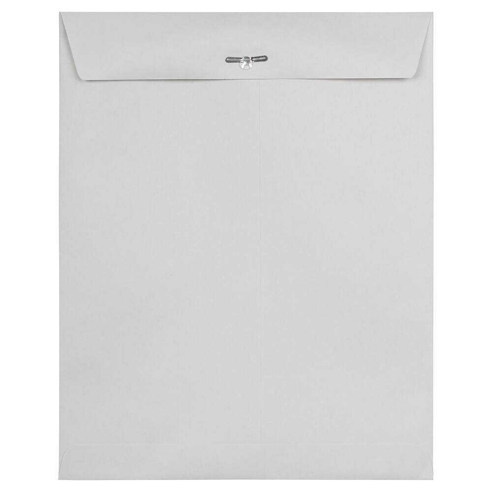JAM Paper 15" x 20" Gray Open End Clasp Envelopes, 125ct.