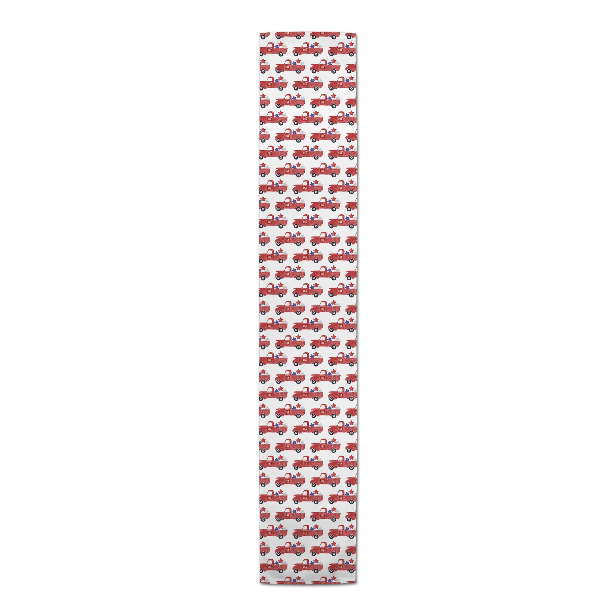 90" Patriotic Truck Pattern Cotton Twill Runner