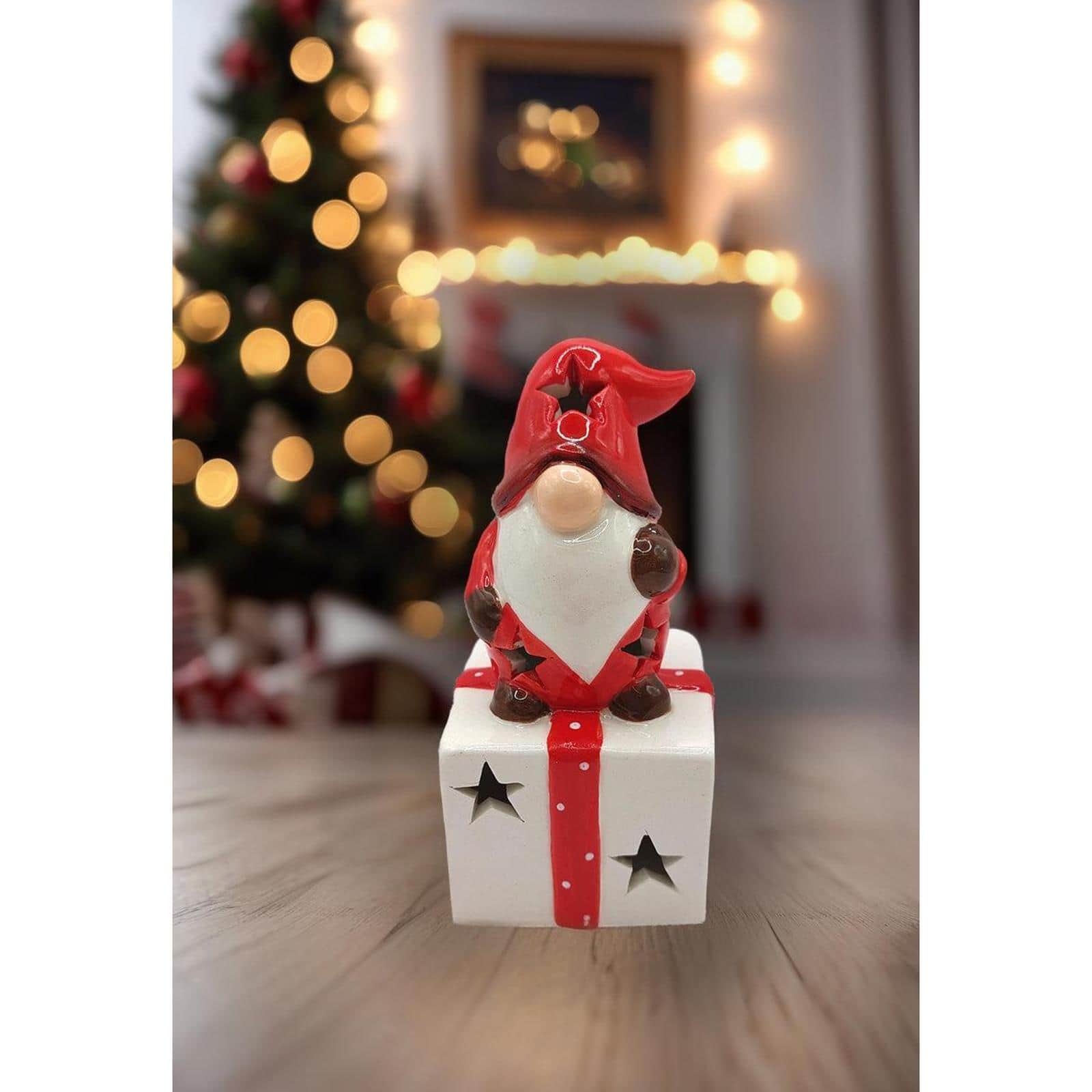 Wizardi 12" Ceramic Gnome Christmas Ornament